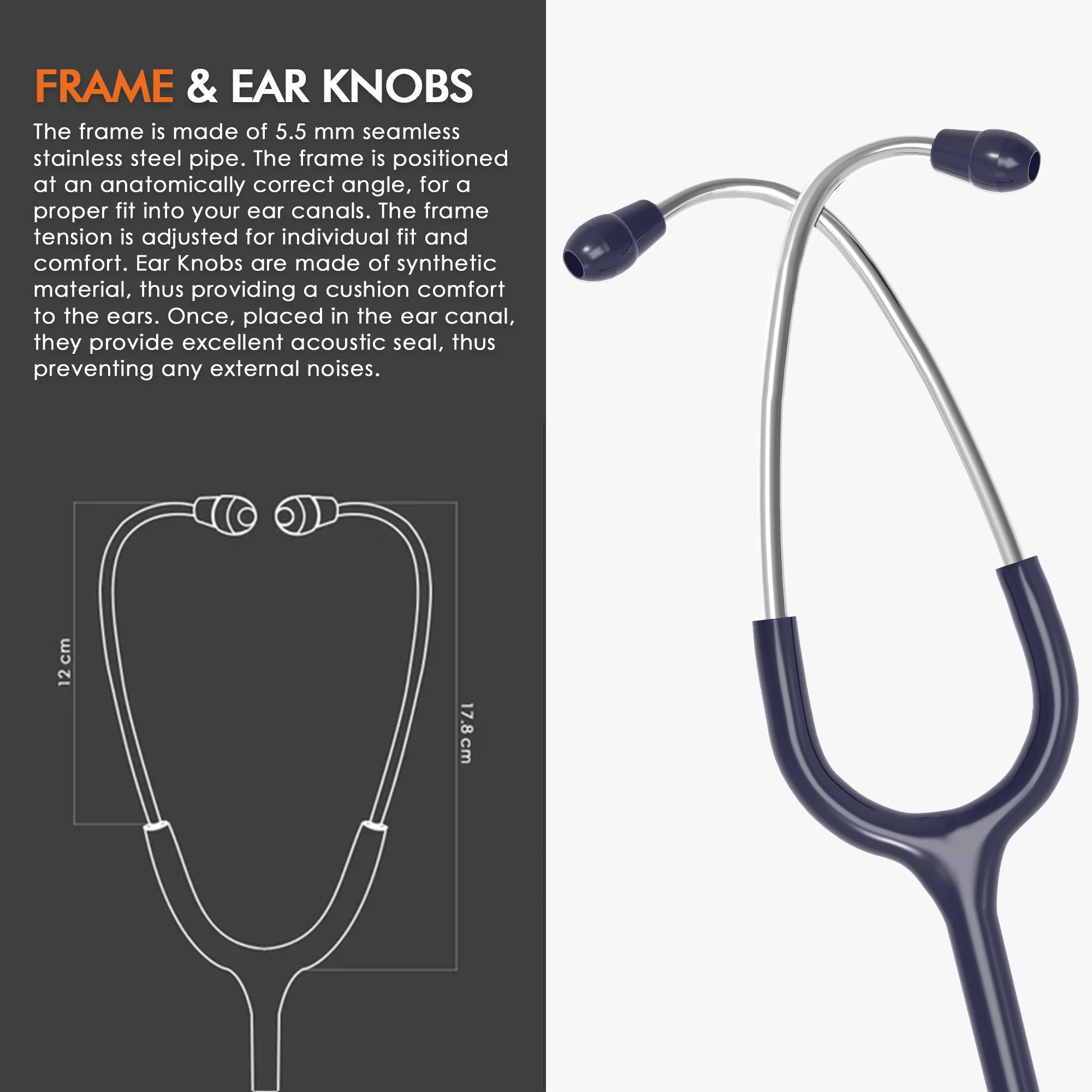 ELKO APEX II Ti Titanium Stethoscope - Natural Titanium - Image 12