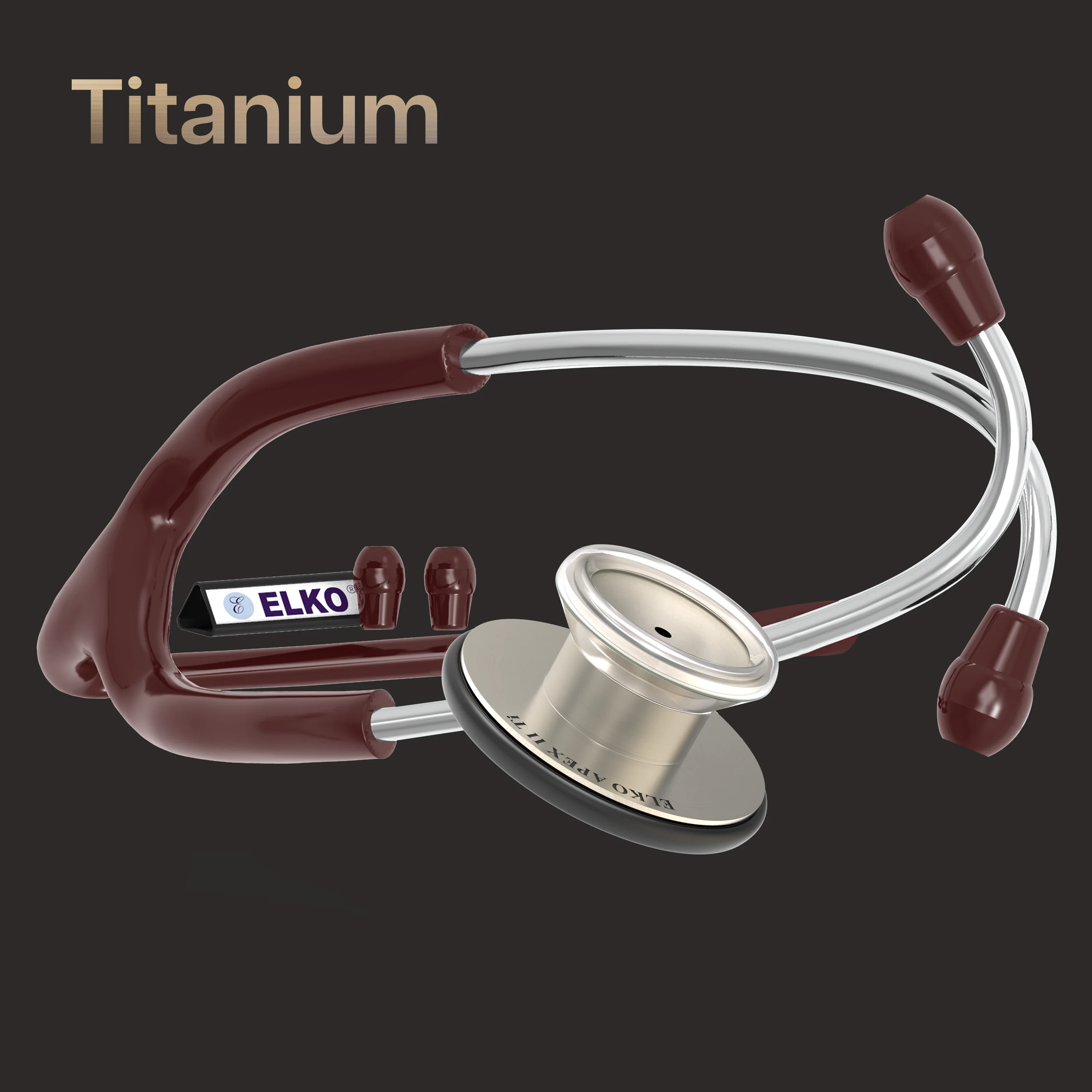 ELKO APEX II Ti Titanium Stethoscope - Natural Titanium - Image 14