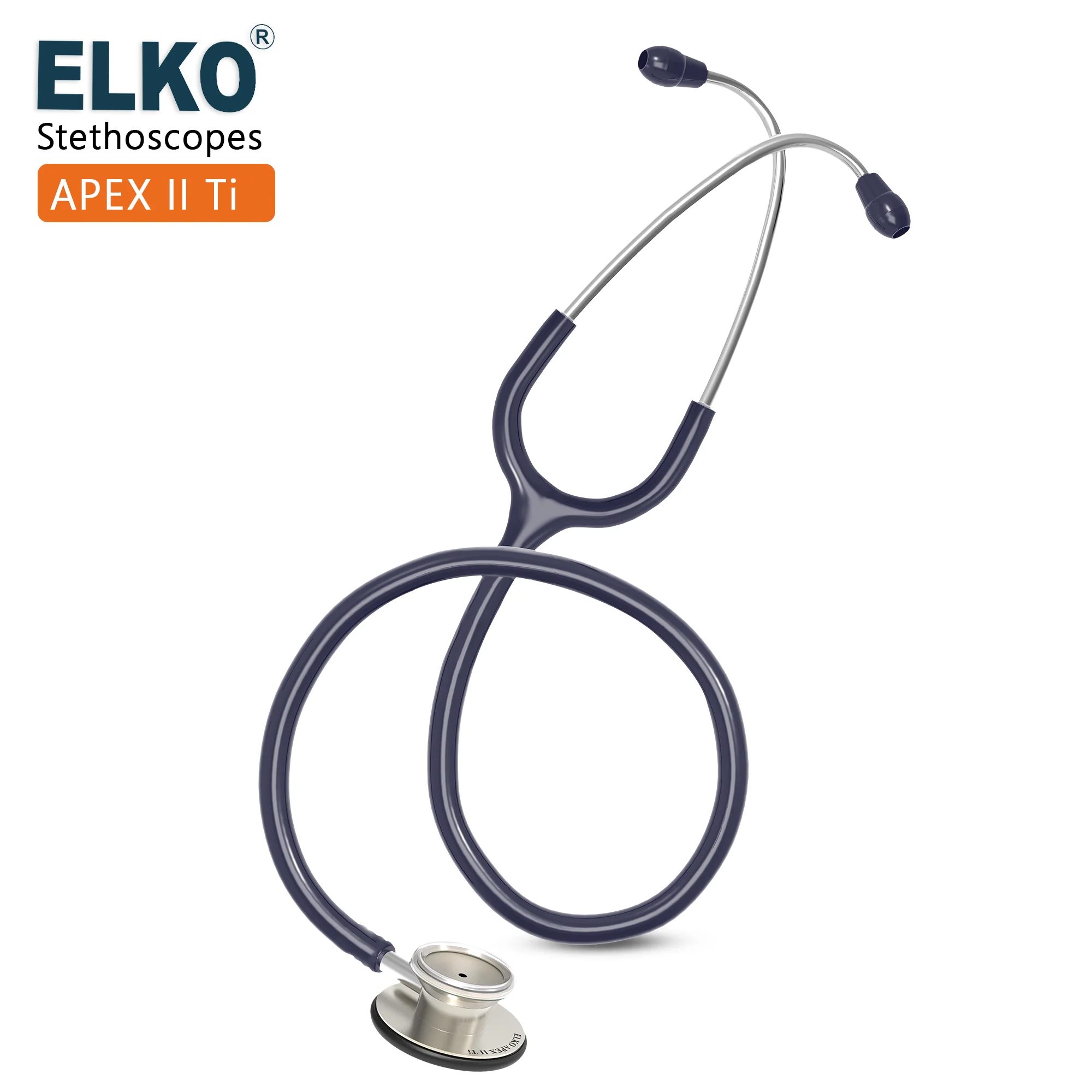 ELKO APEX II Ti Titanium Stethoscope - Natural Titanium - Image 15