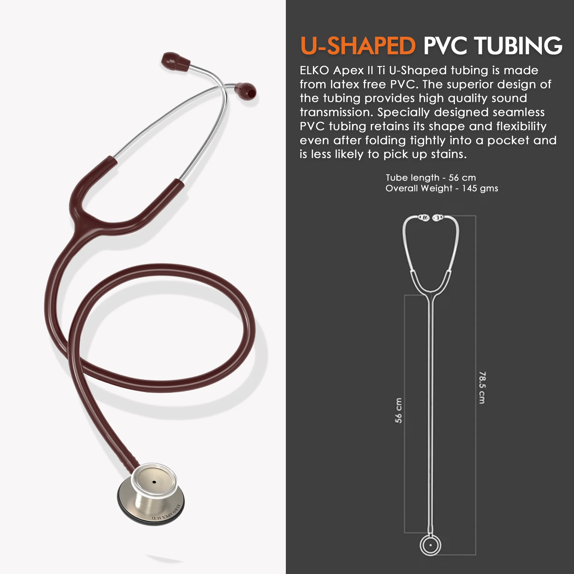 ELKO APEX II Ti Titanium Stethoscope - Natural Titanium - Image 18
