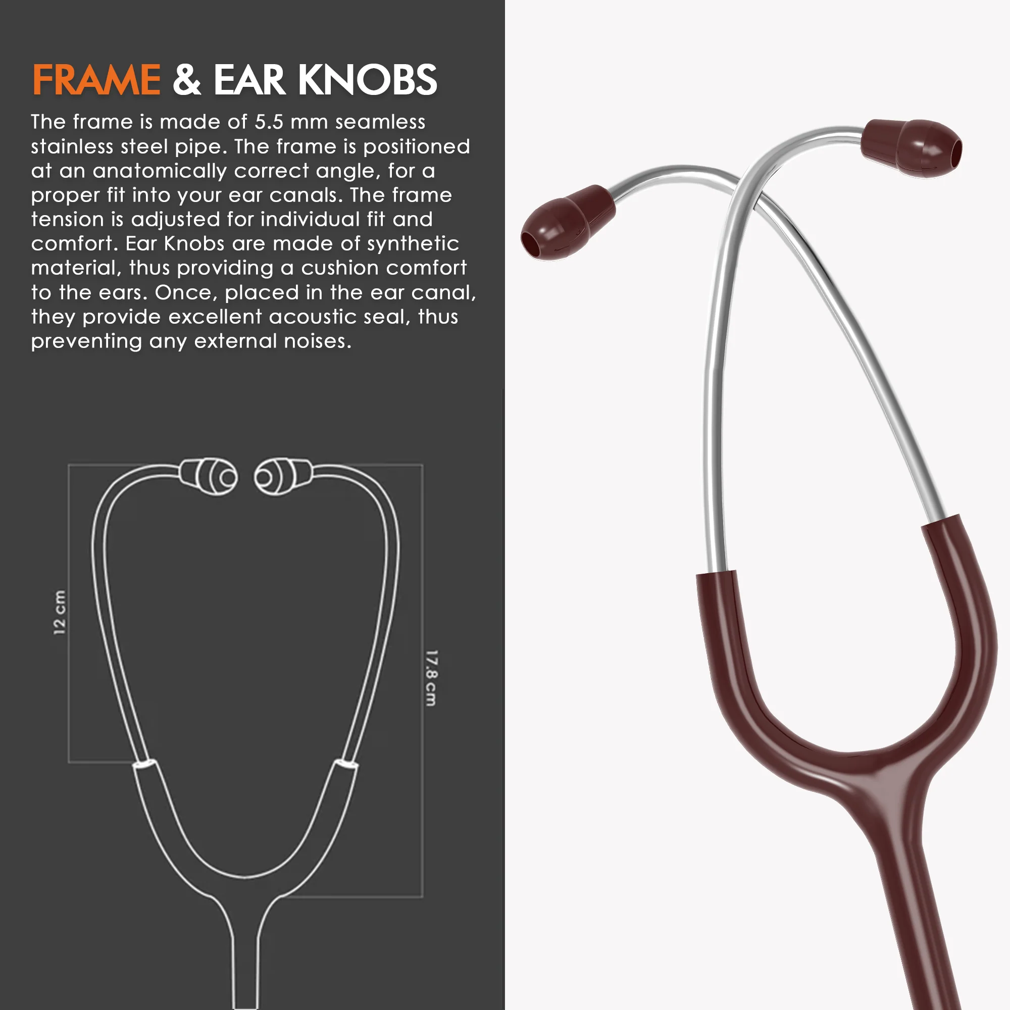ELKO APEX II Ti Titanium Stethoscope - Natural Titanium - Image 19