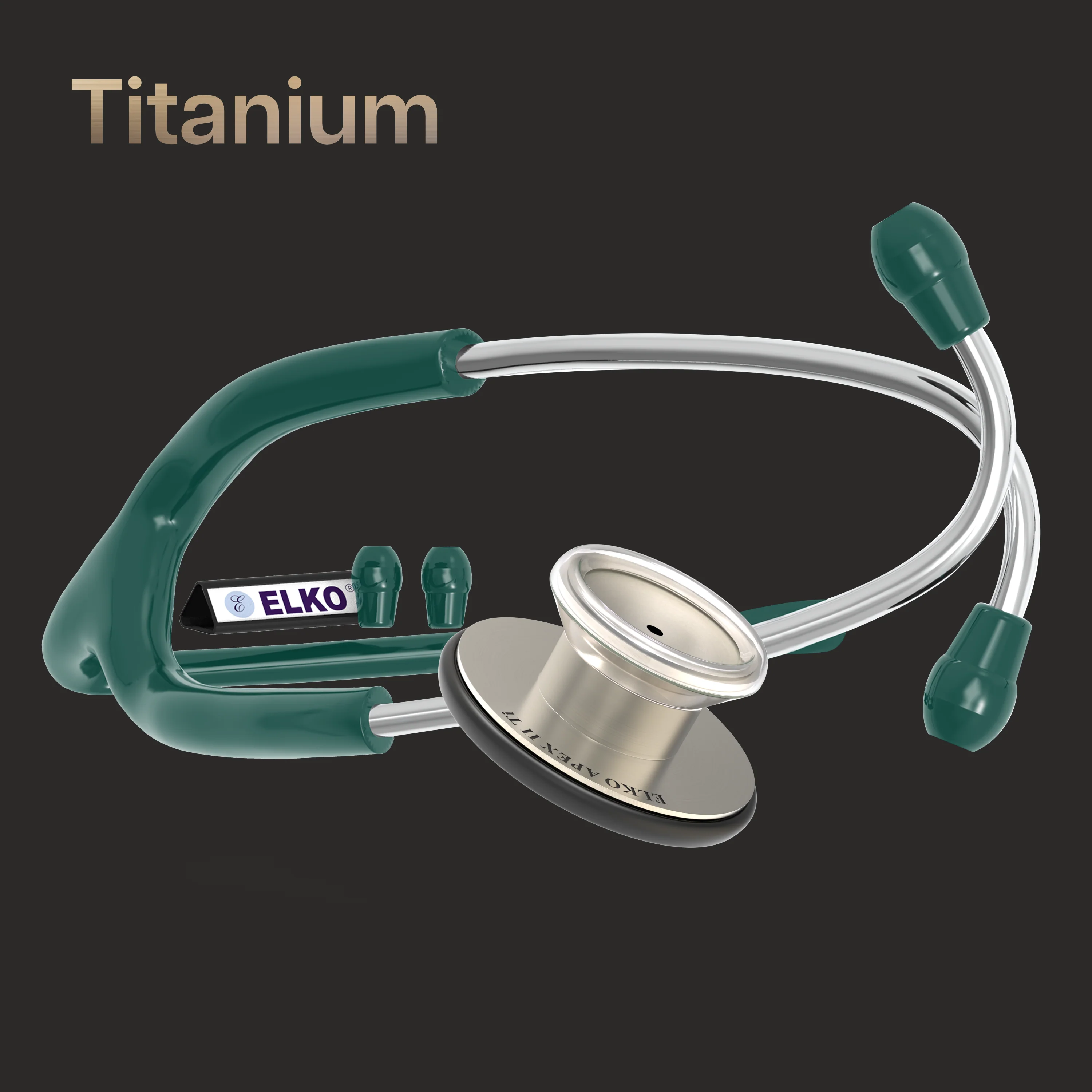 ELKO APEX II Ti Titanium Stethoscope - Natural Titanium - Image 22