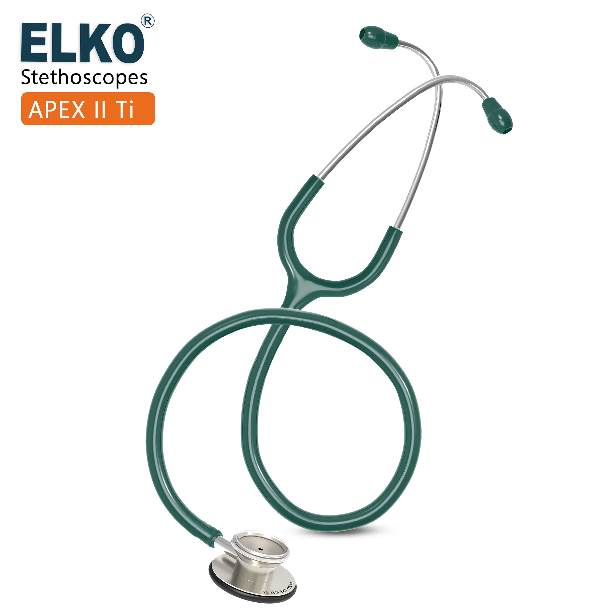ELKO APEX II Ti Titanium Stethoscope - Natural Titanium - Image 28