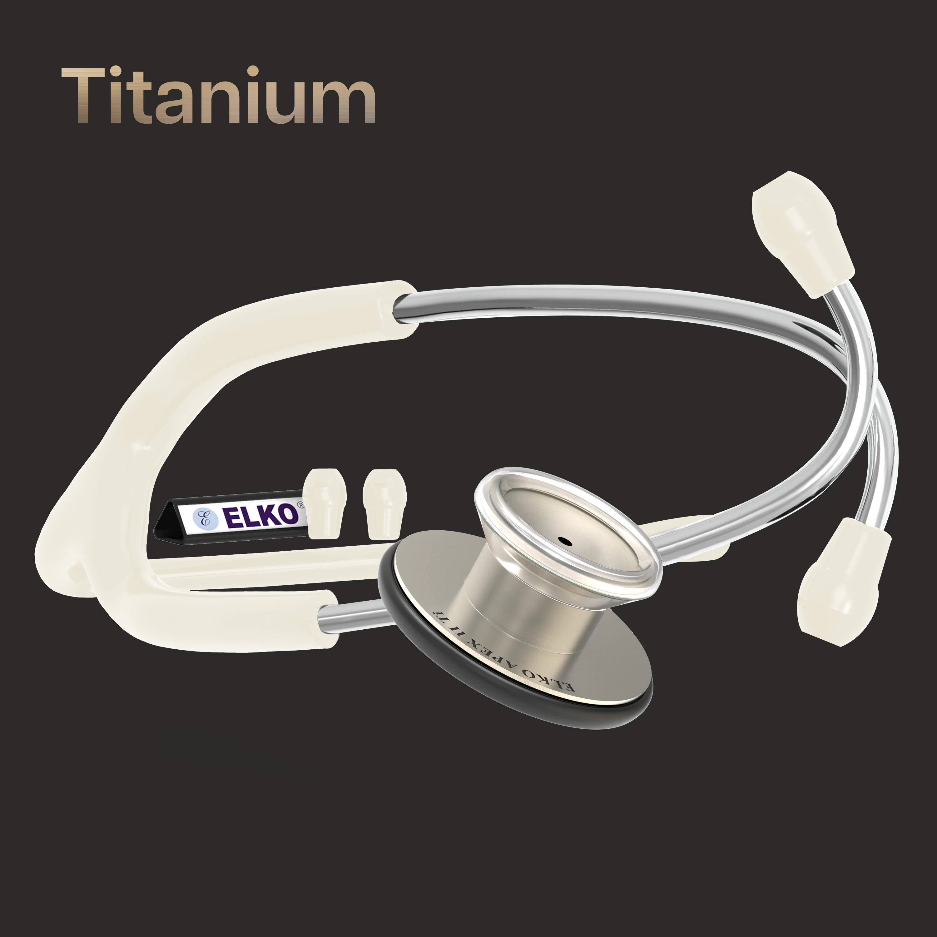ELKO APEX II Ti Titanium Stethoscope - Natural Titanium - Image 29