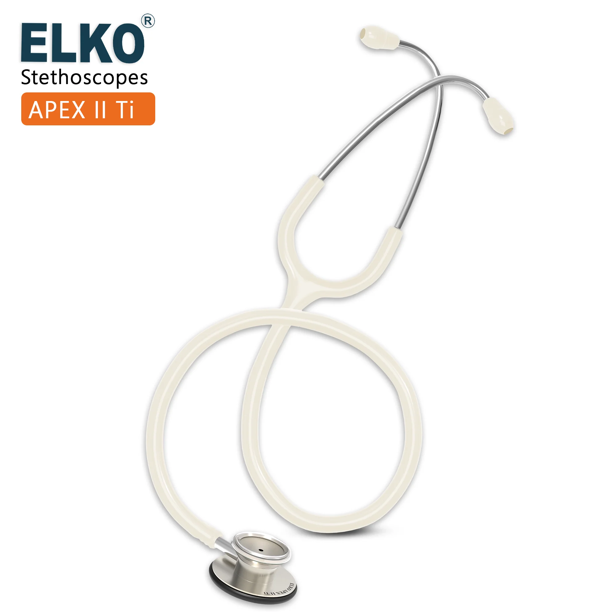 ELKO APEX II Ti Titanium Stethoscope - Natural Titanium - Image 35