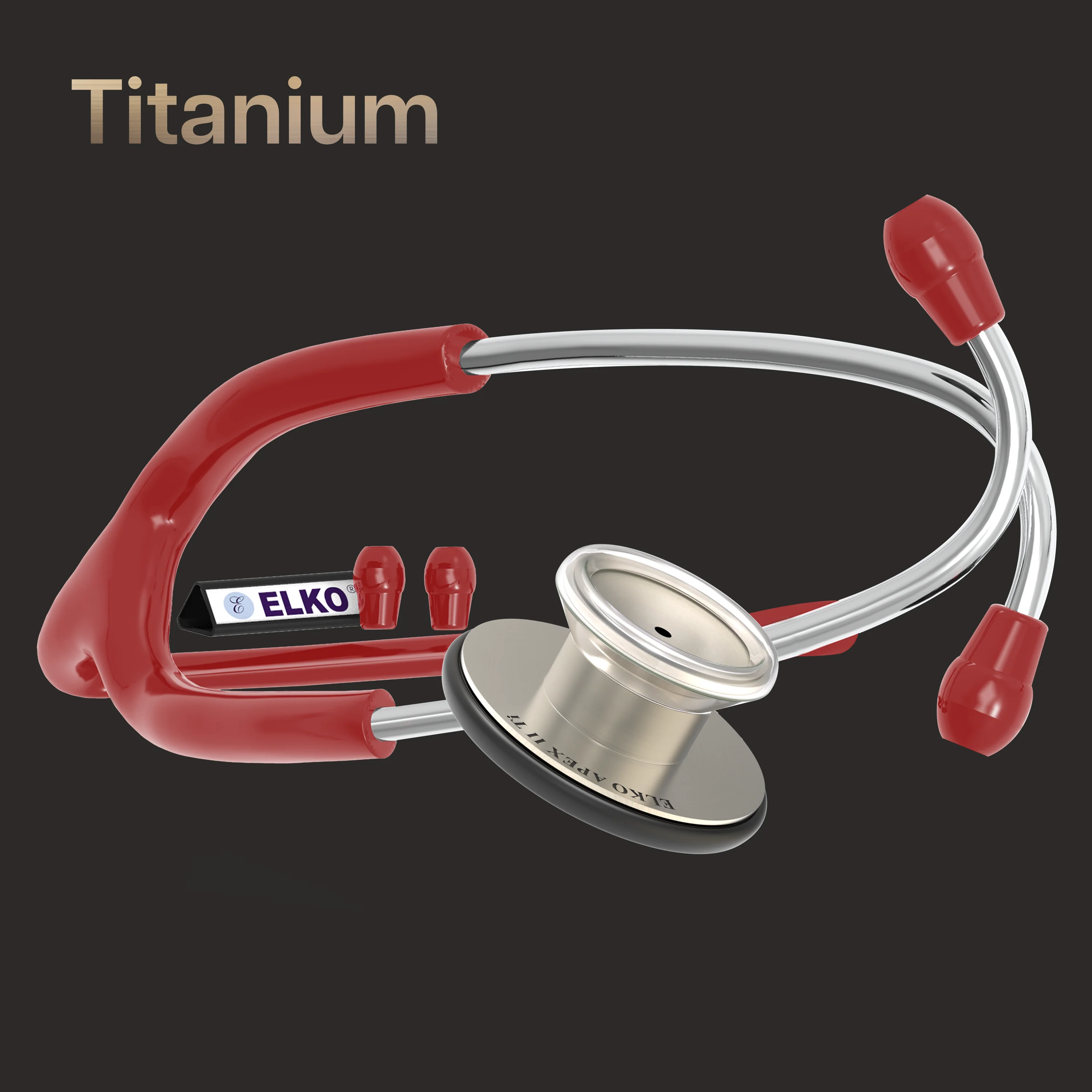 ELKO APEX II Ti Titanium Stethoscope - Natural Titanium - Image 36