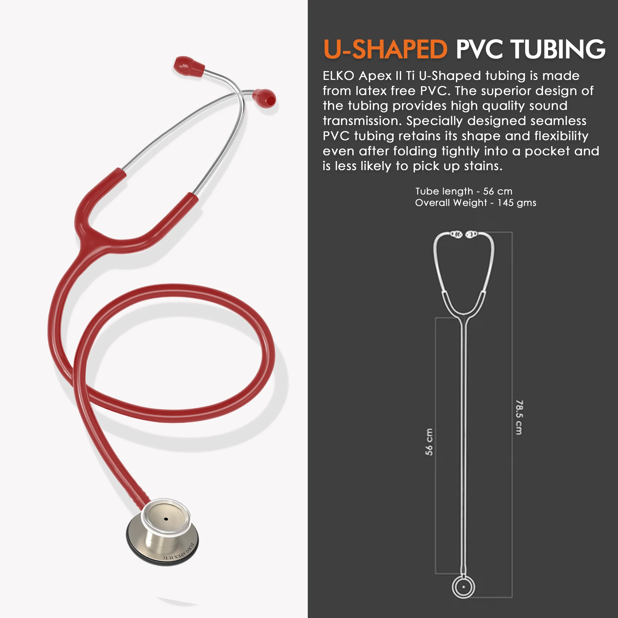 ELKO APEX II Ti Titanium Stethoscope - Natural Titanium - Image 39