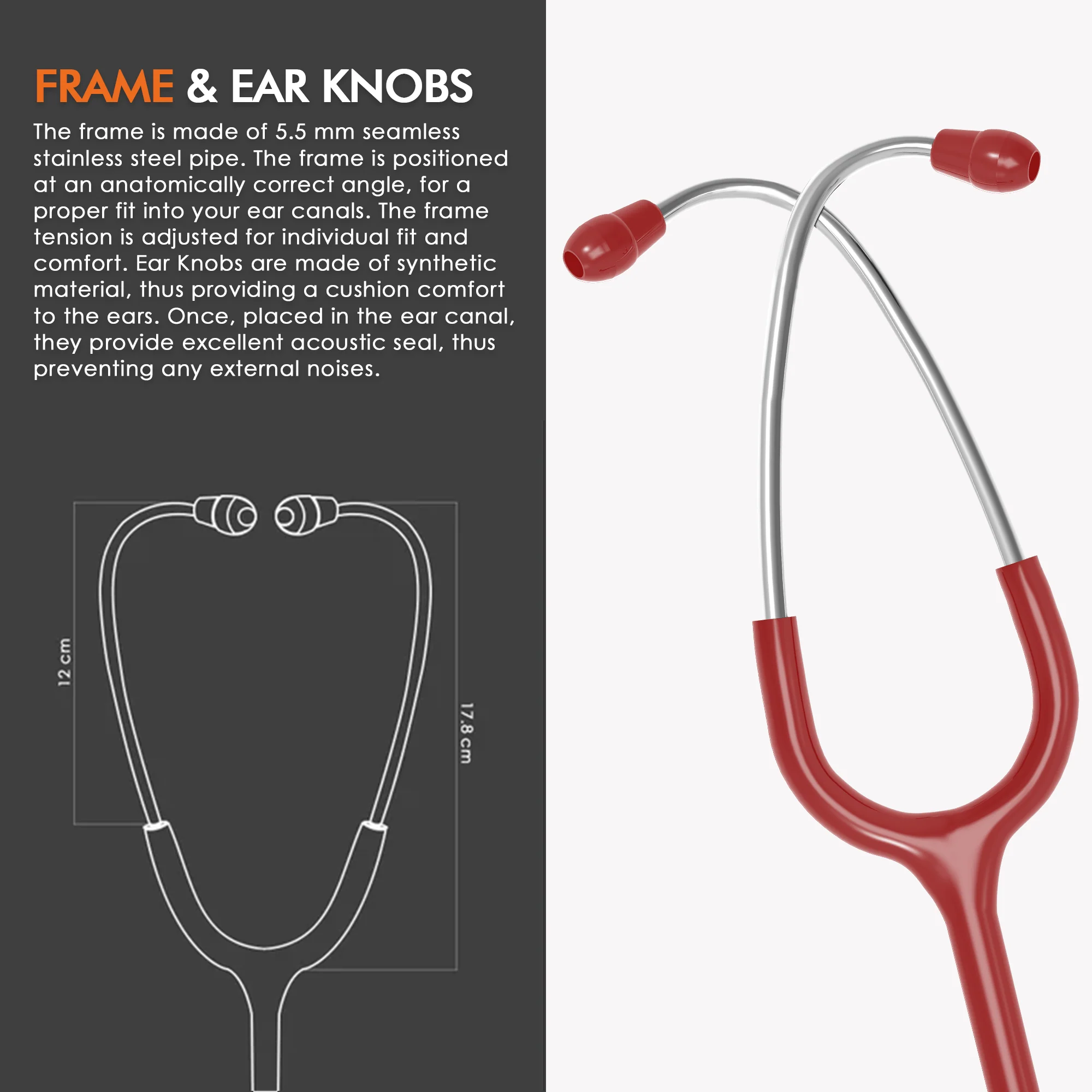 ELKO APEX II Ti Titanium Stethoscope - Natural Titanium - Image 40