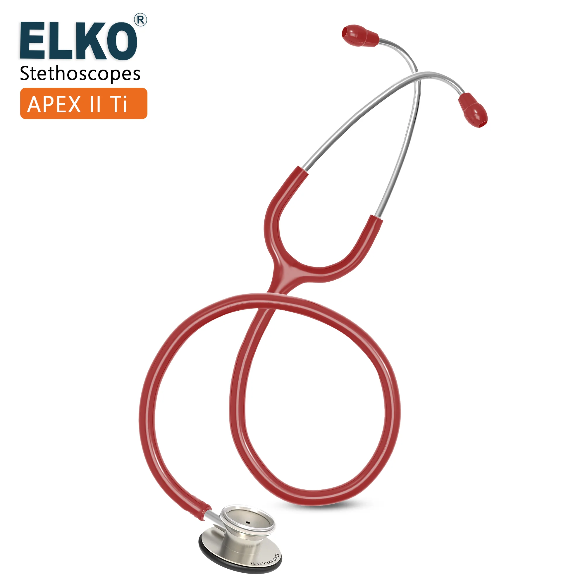 ELKO APEX II Ti Titanium Stethoscope - Natural Titanium - Image 42