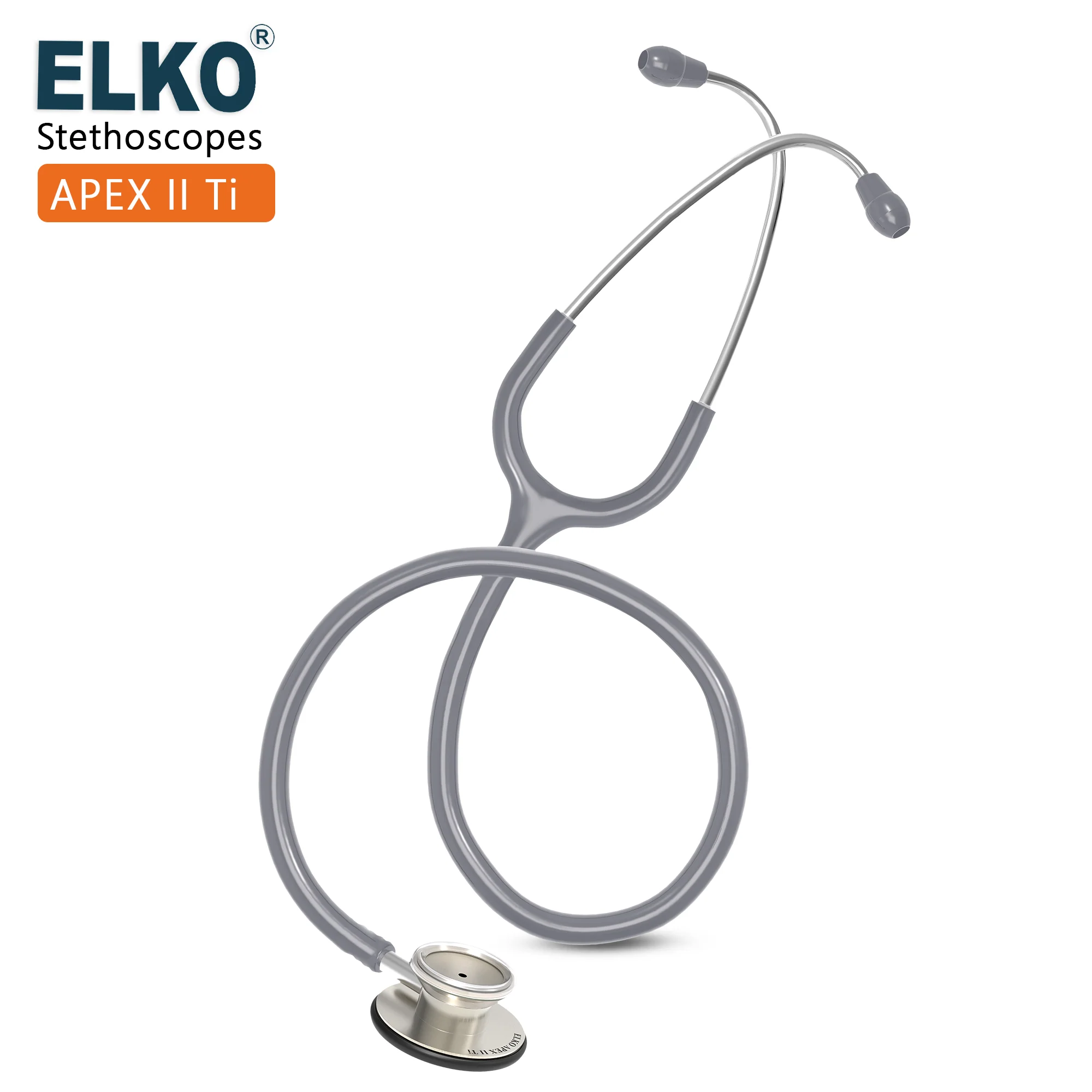 ELKO APEX II Ti Titanium Stethoscope - Natural Titanium - Image 49