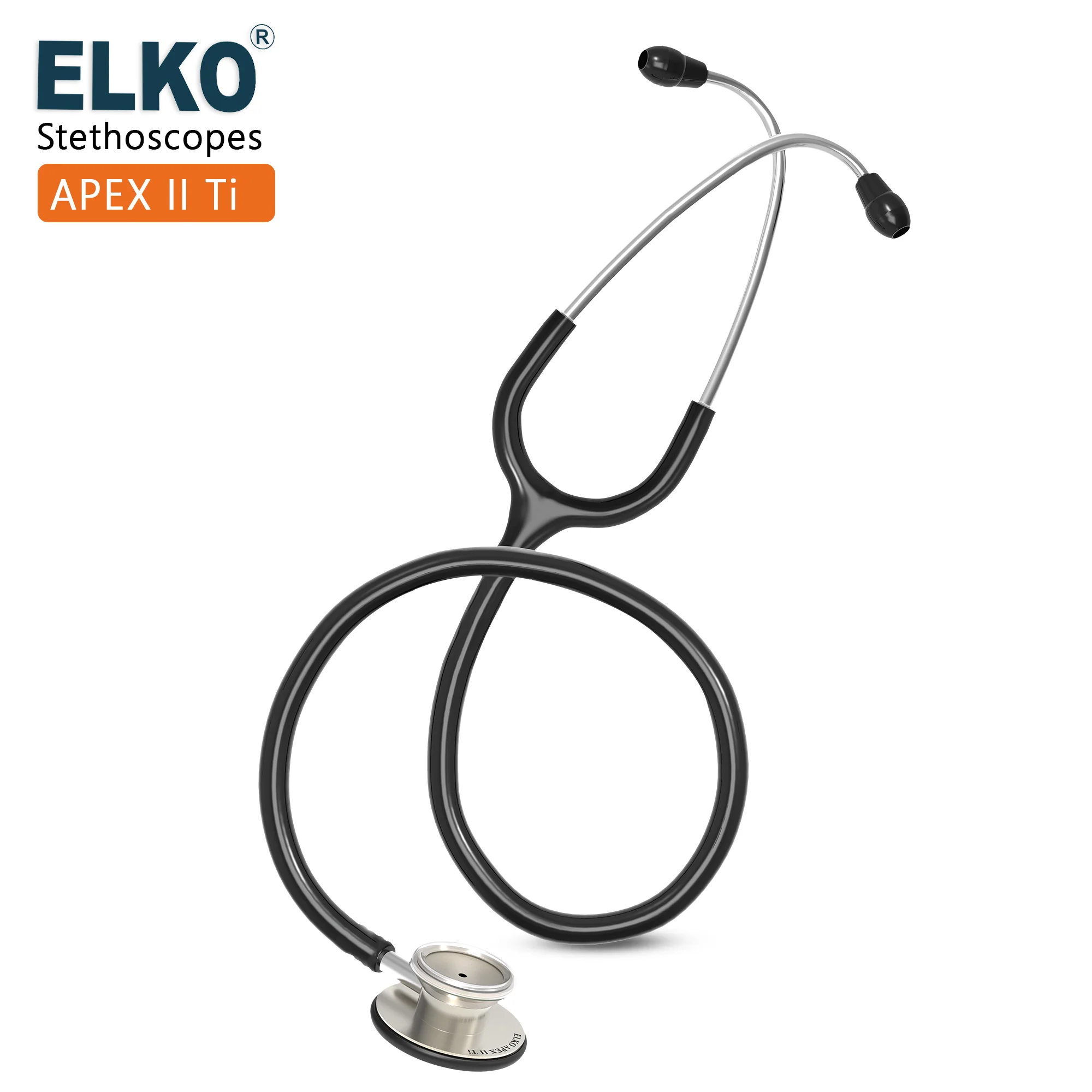 ELKO APEX II Ti Titanium Stethoscope - Natural Titanium - Image 7