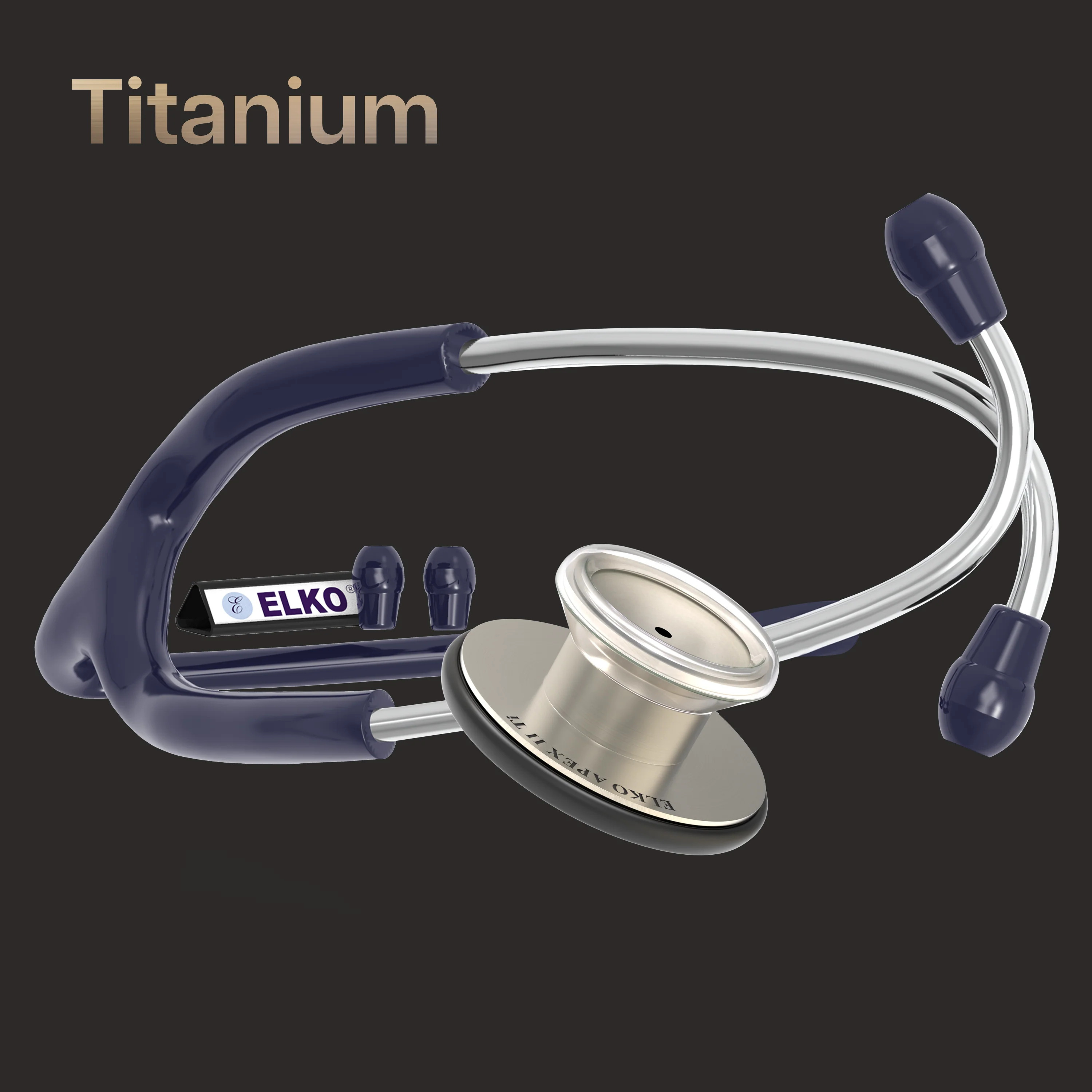 ELKO APEX II Ti Titanium Stethoscope - Natural Titanium - Image 8