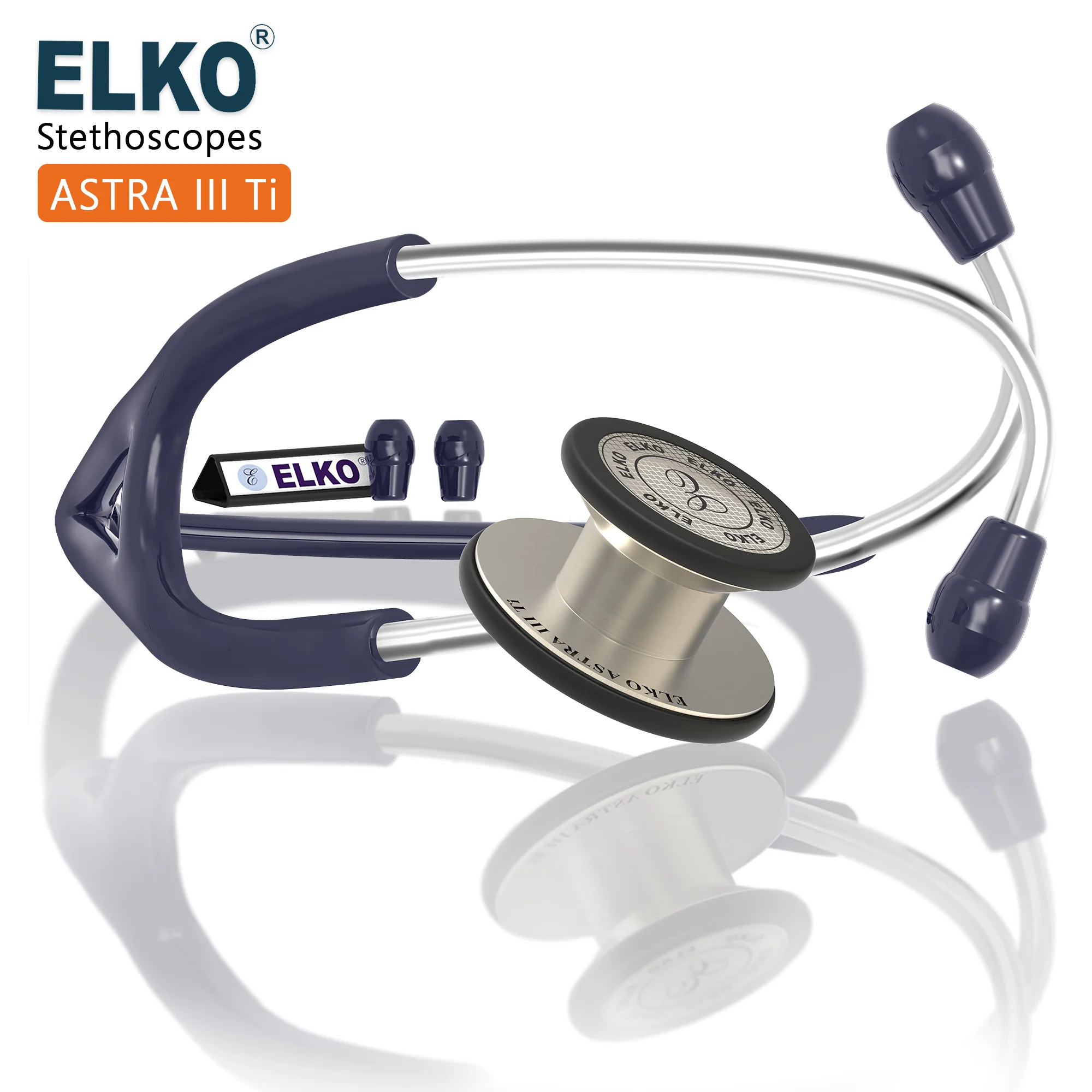 ELKO ASTRA III Ti Titanium Stethoscope - Natural Titanium - Image 13