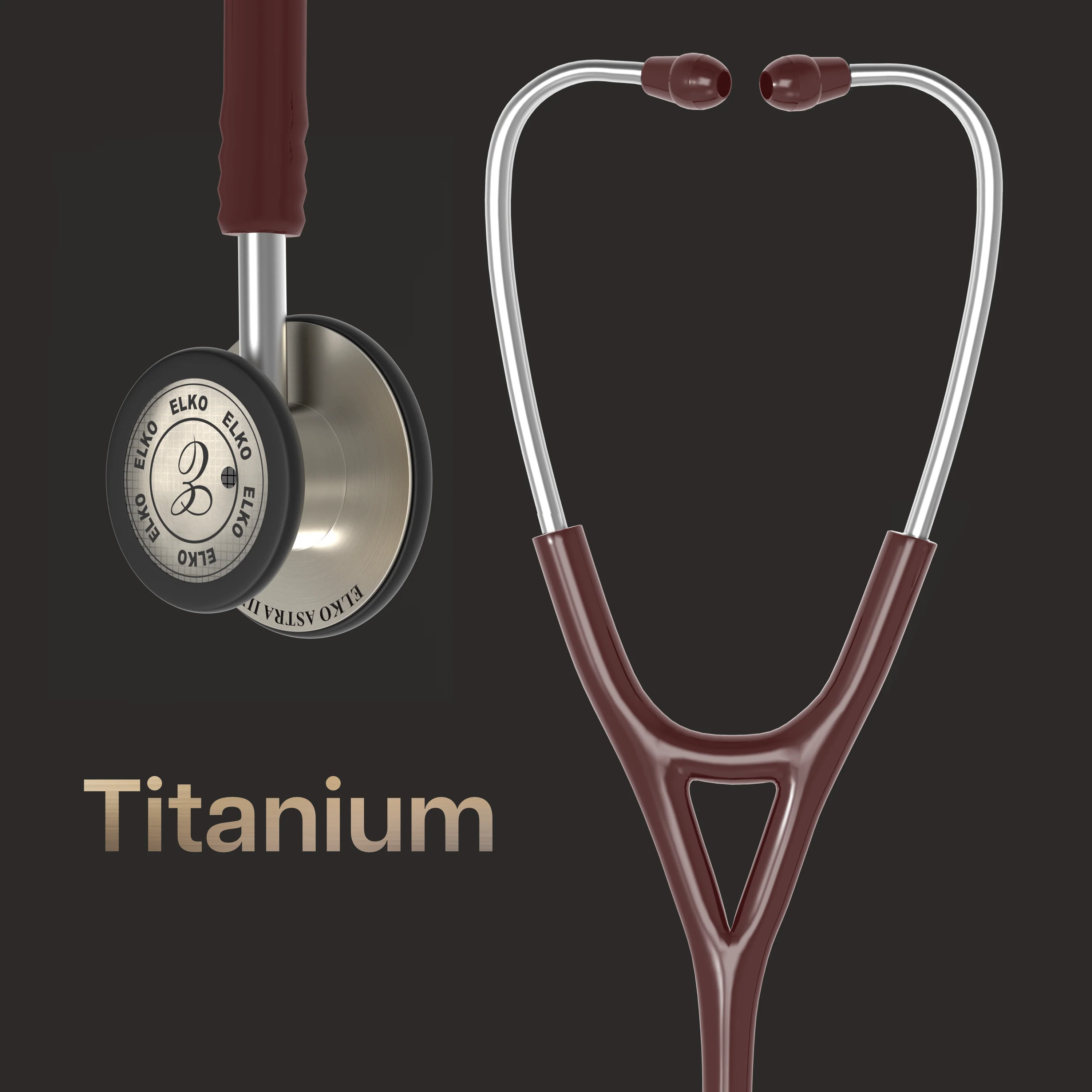 ELKO ASTRA III Ti Titanium Stethoscope - Natural Titanium - Image 15