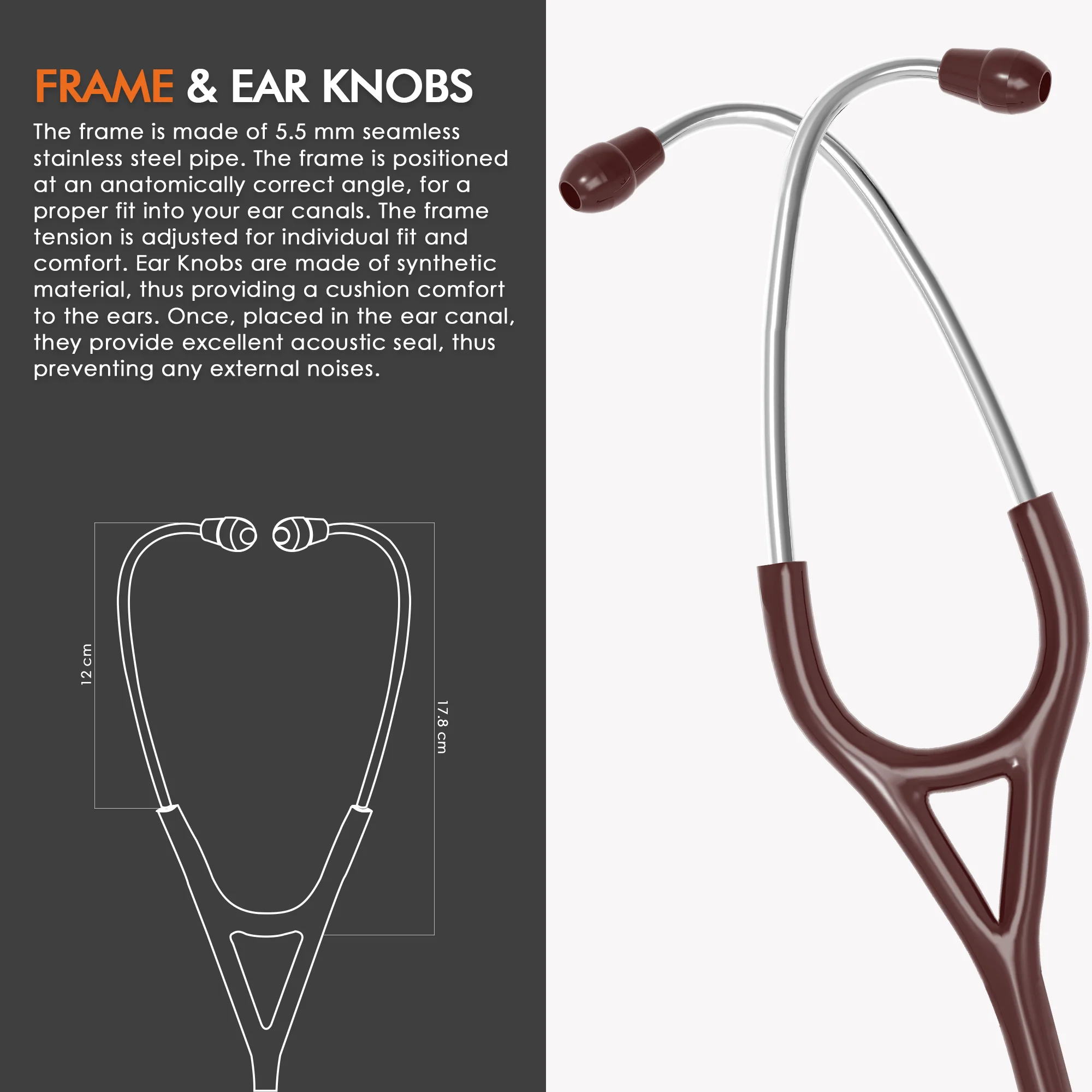 ELKO ASTRA III Ti Titanium Stethoscope - Natural Titanium - Image 19