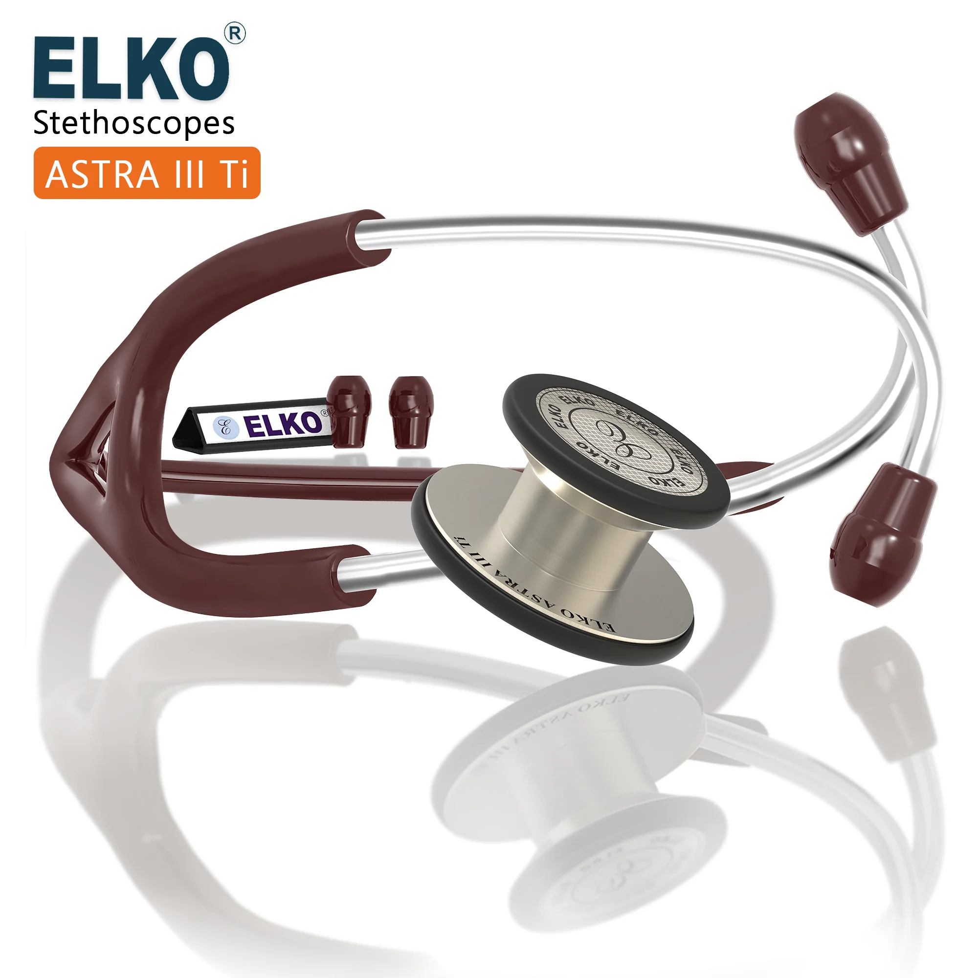 ELKO ASTRA III Ti Titanium Stethoscope - Natural Titanium - Image 20