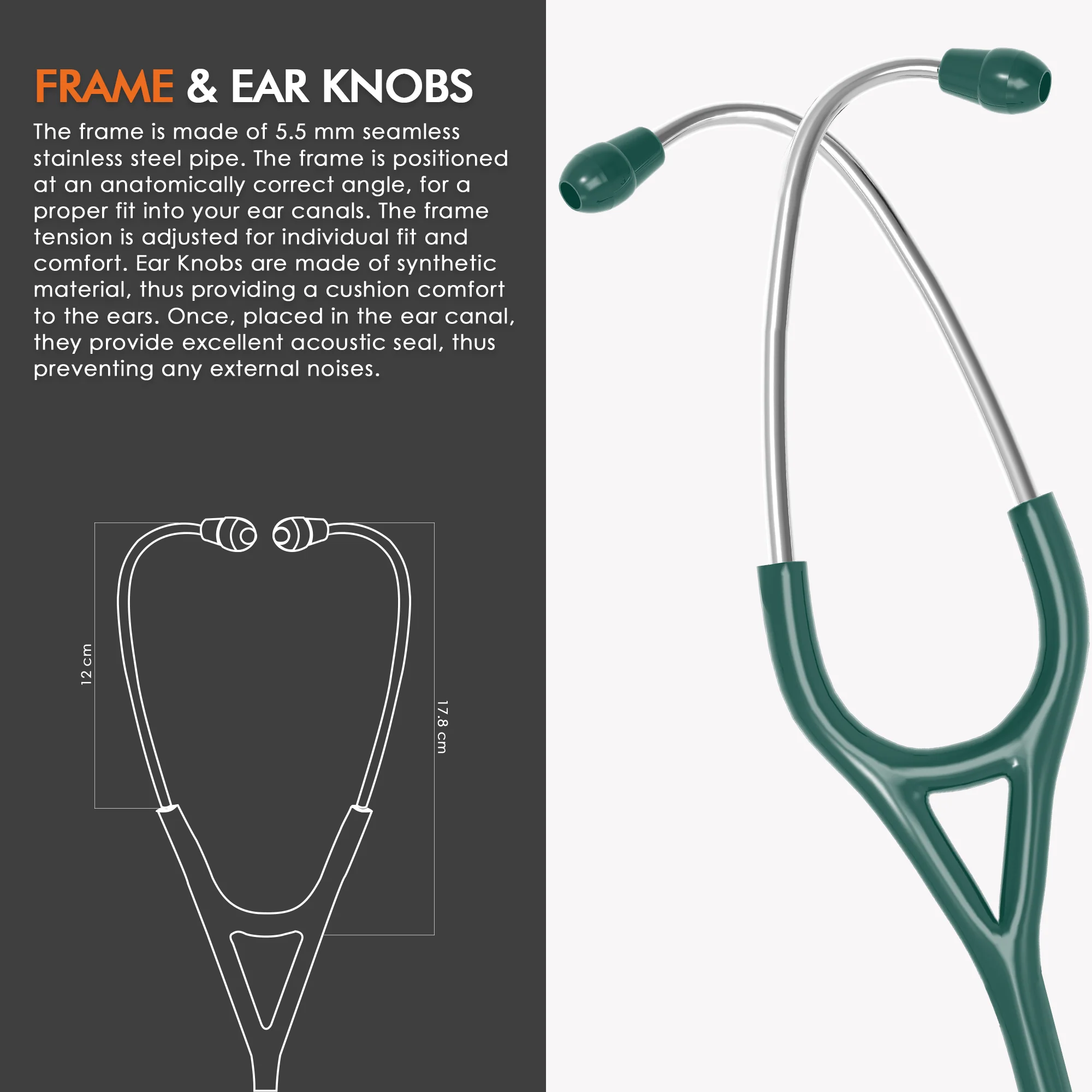 ELKO ASTRA III Ti Titanium Stethoscope - Natural Titanium - Image 26