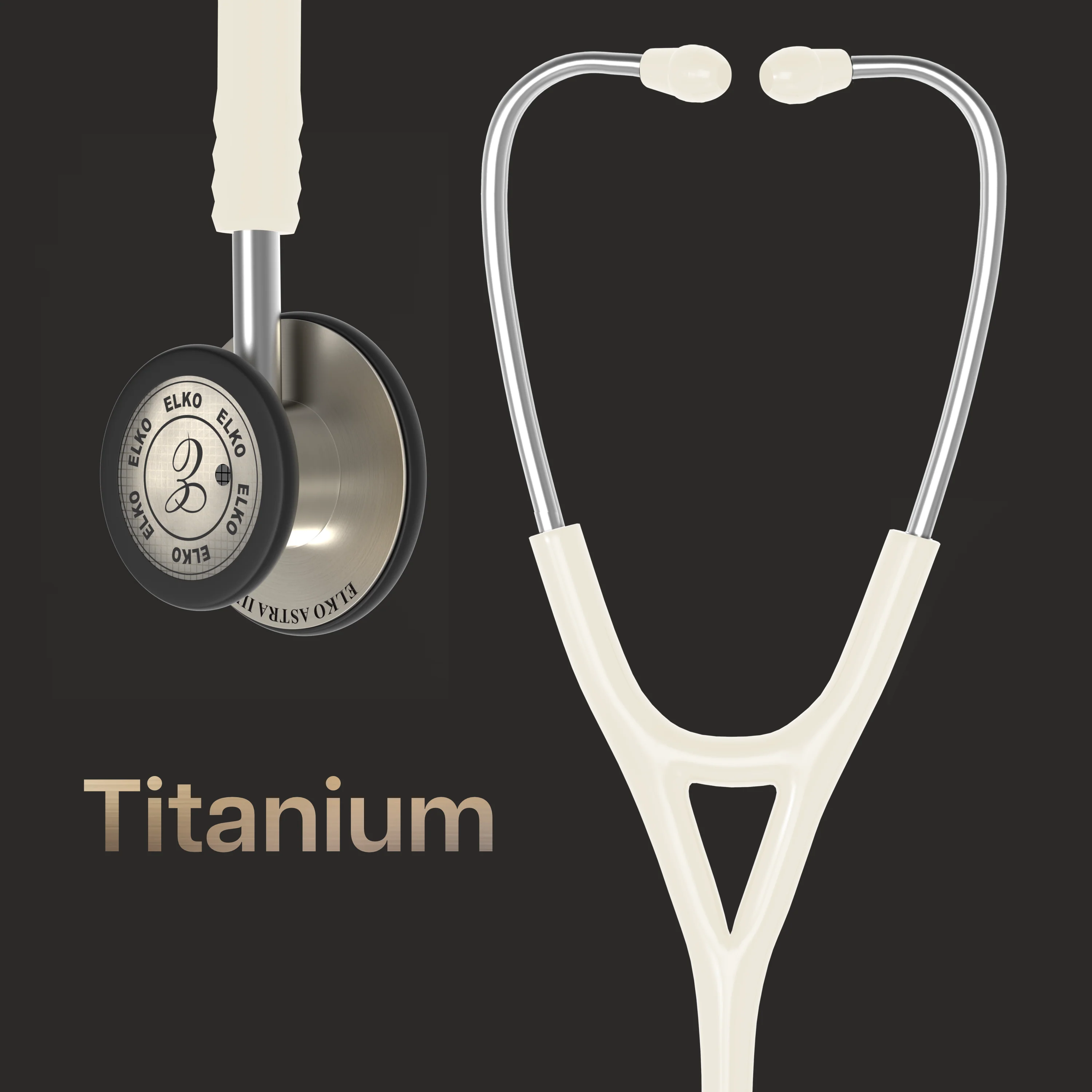 ELKO ASTRA III Ti Titanium Stethoscope - Natural Titanium - Image 29