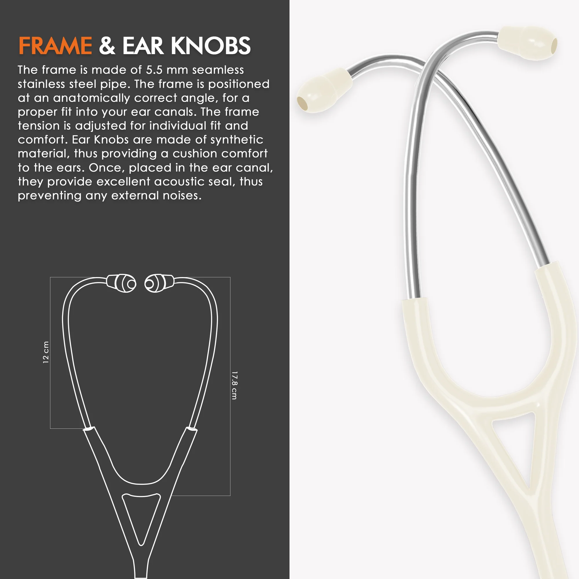 ELKO ASTRA III Ti Titanium Stethoscope - Natural Titanium - Image 33