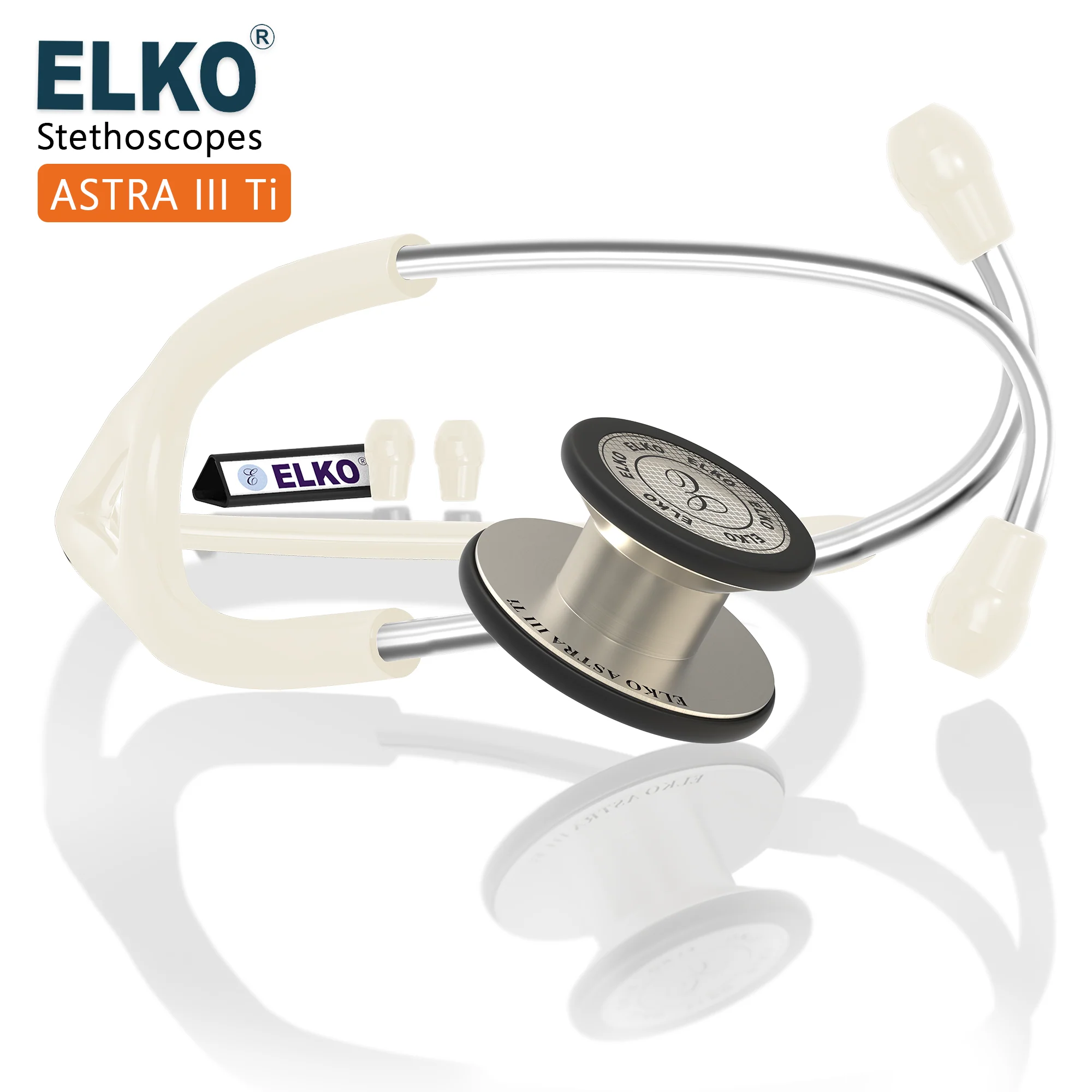 ELKO ASTRA III Ti Titanium Stethoscope - Natural Titanium - Image 34