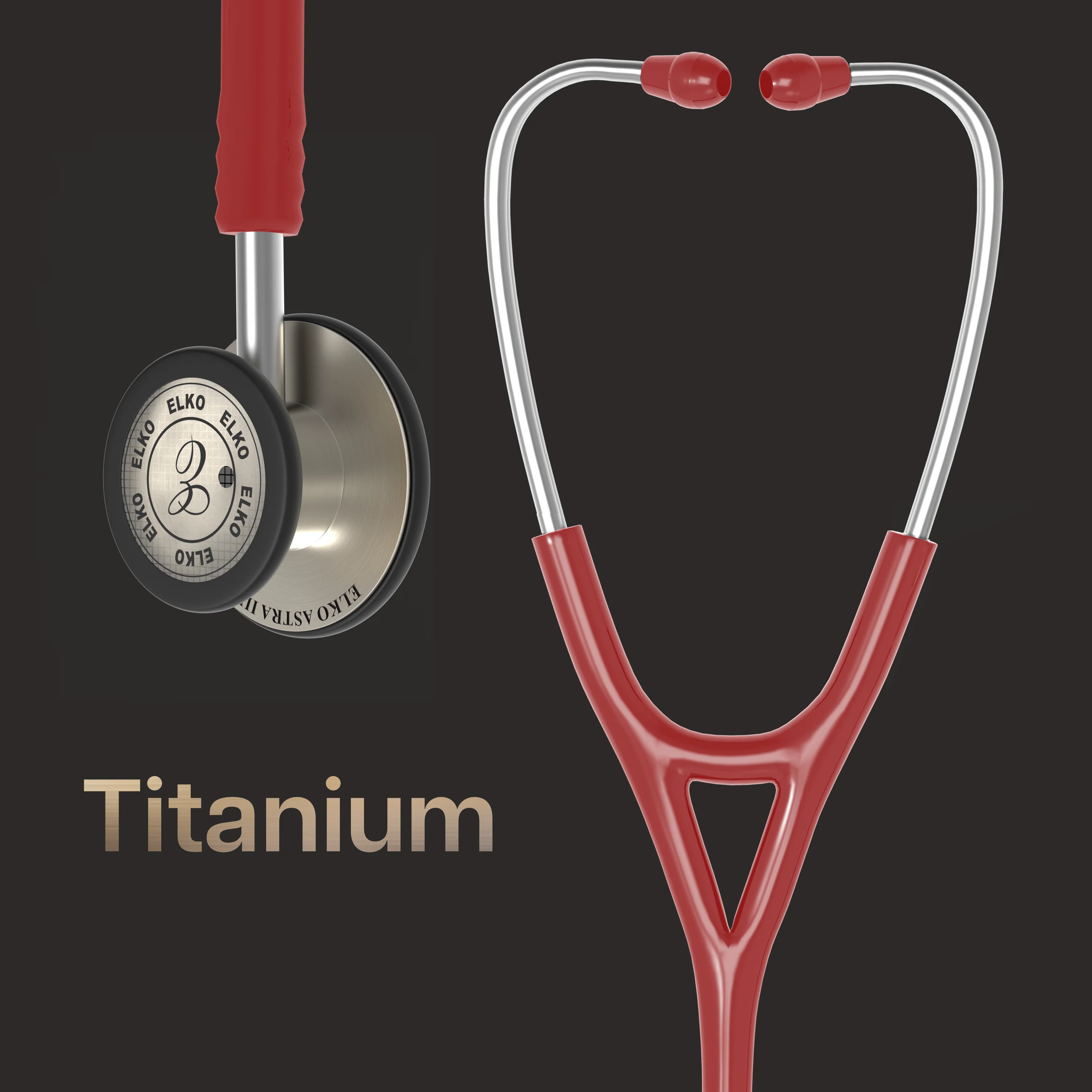 ELKO ASTRA III Ti Titanium Stethoscope - Natural Titanium - Image 36