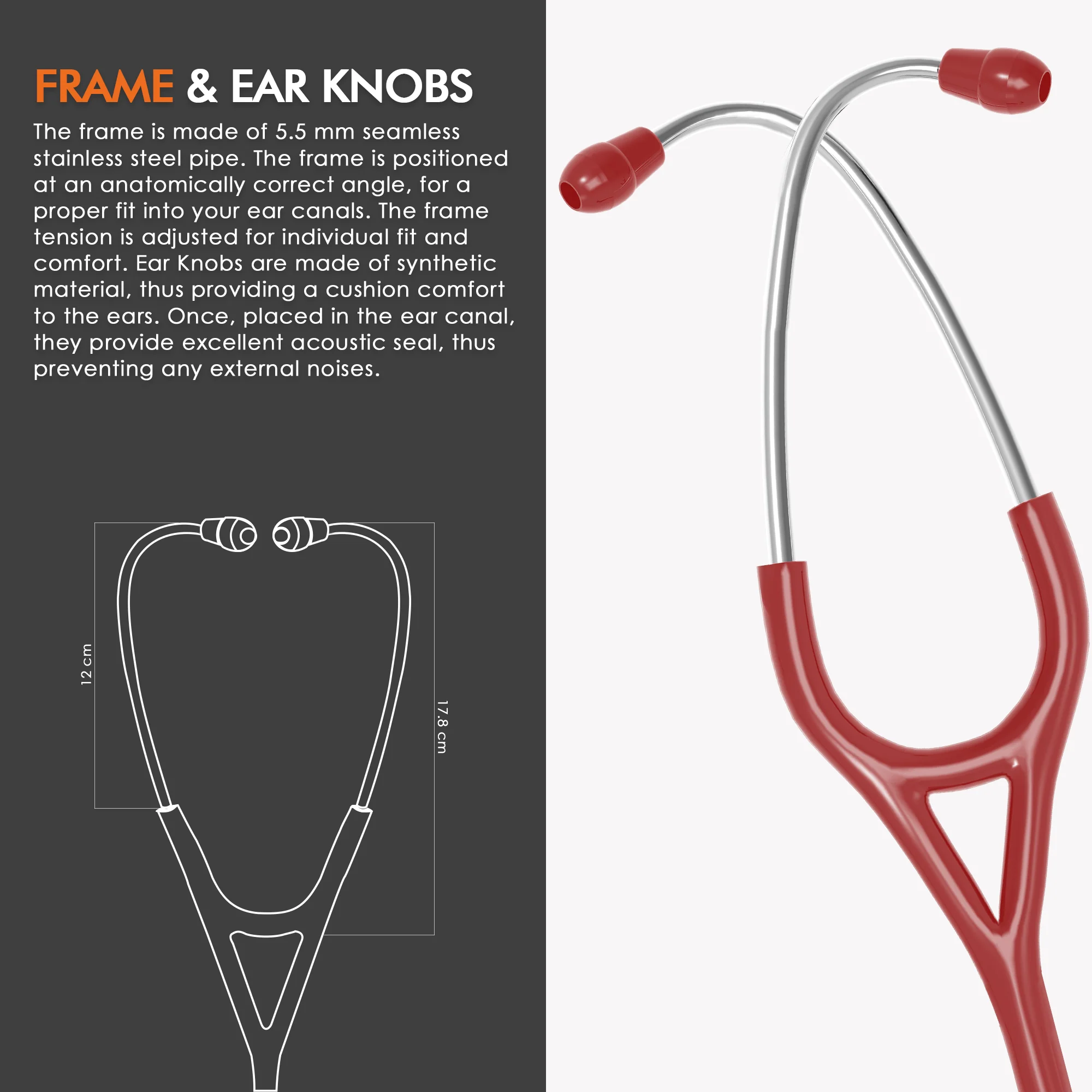 ELKO ASTRA III Ti Titanium Stethoscope - Natural Titanium - Image 40