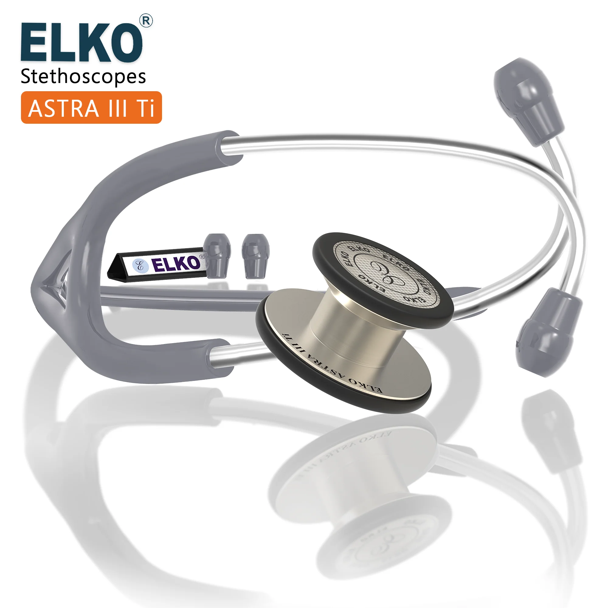 ELKO ASTRA III Ti Titanium Stethoscope - Natural Titanium - Image 48