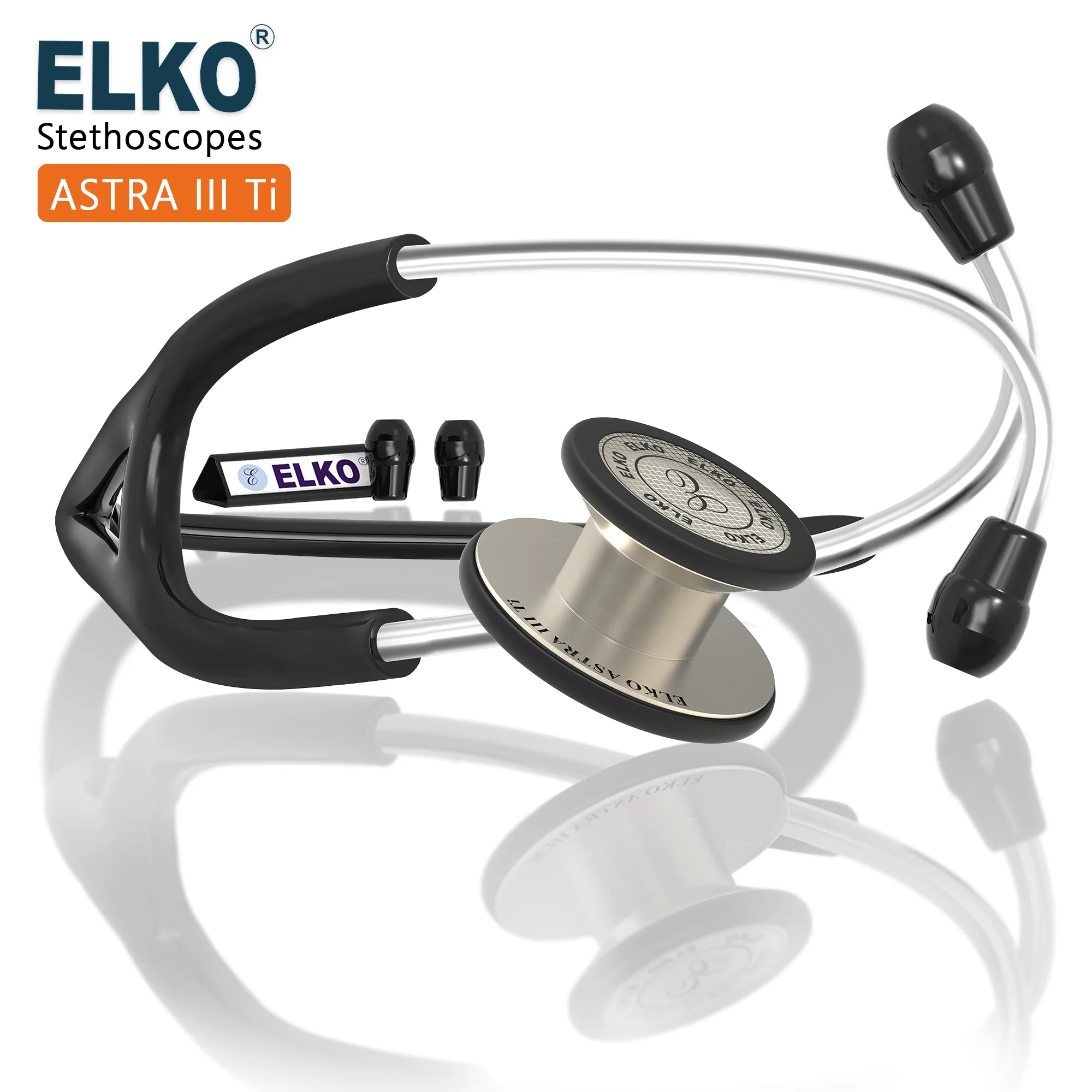 ELKO ASTRA III Ti Titanium Stethoscope - Natural Titanium - Image 6