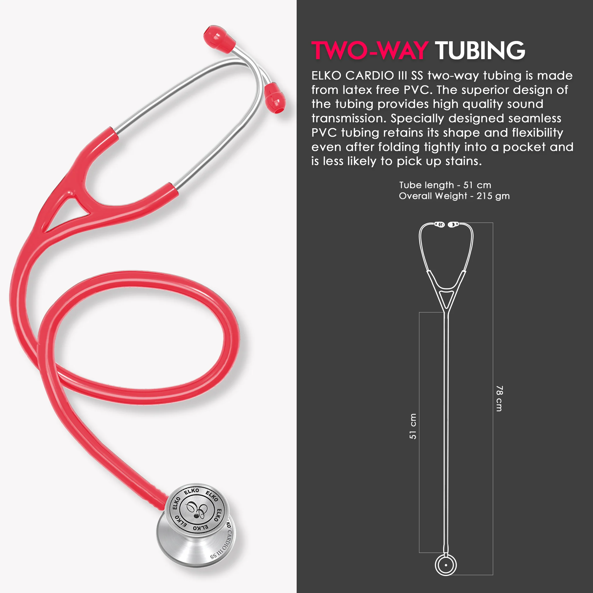 ELKO CARDIO III SS Stainless Steel Stethoscope - Image 39