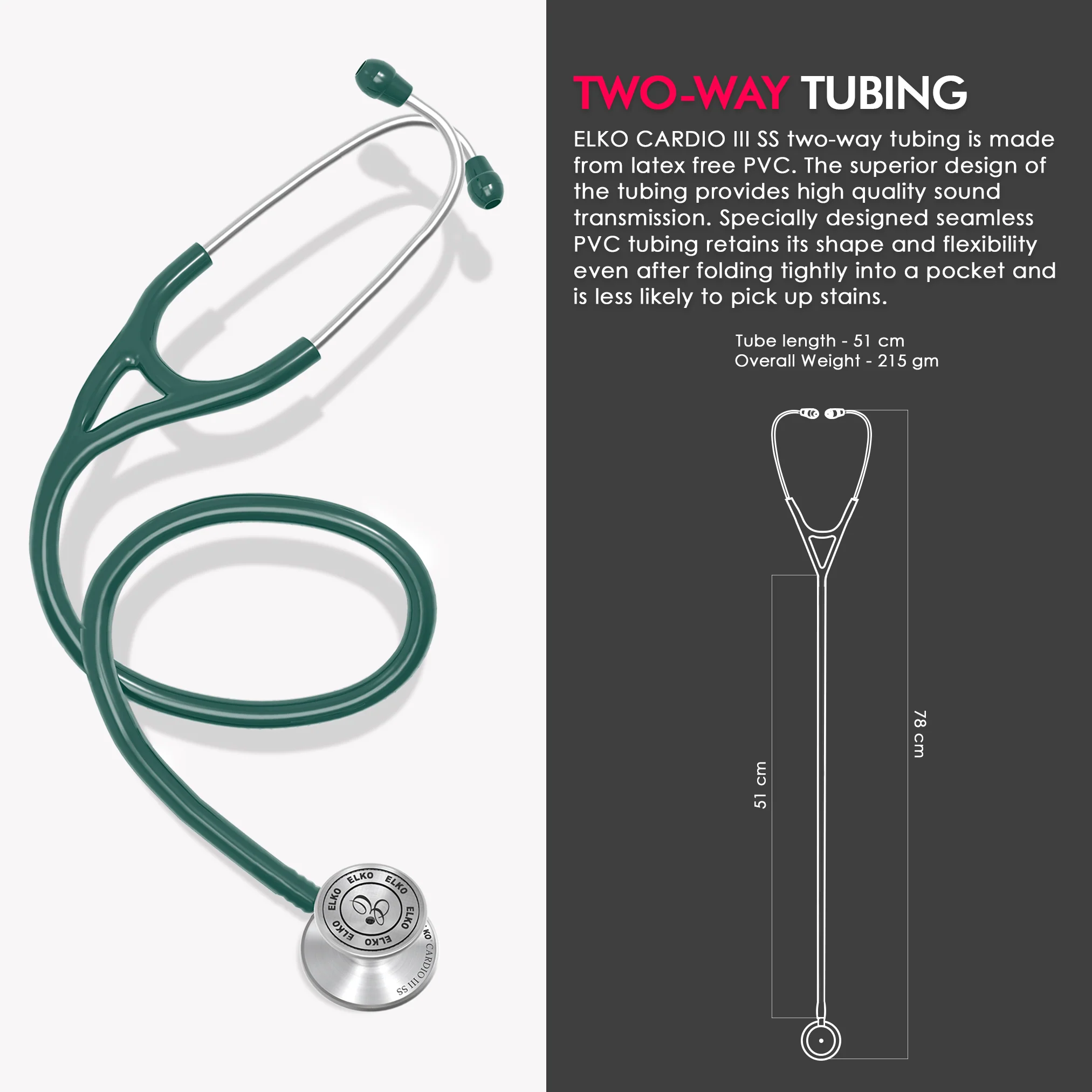 ELKO CARDIO III SS Stainless Steel Stethoscope - Image 7