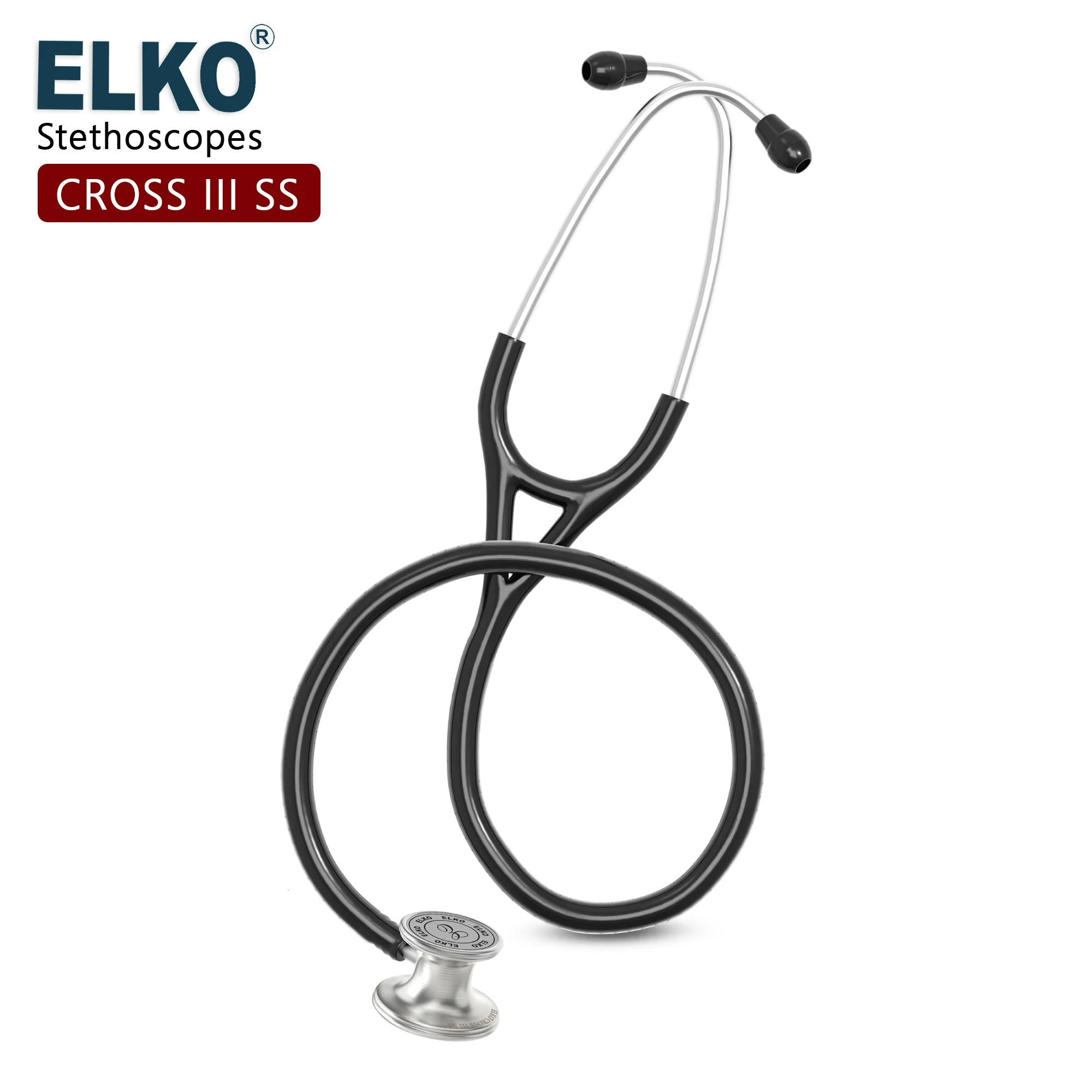 ELKO CROSS III SS Stainless Steel Stethoscope - Natural Steel - Image 10