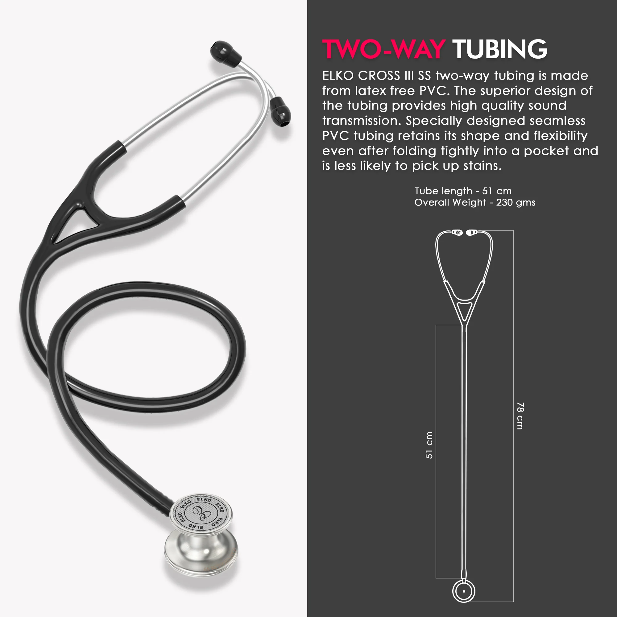 ELKO CROSS III SS Stainless Steel Stethoscope - Natural Steel - Image 13