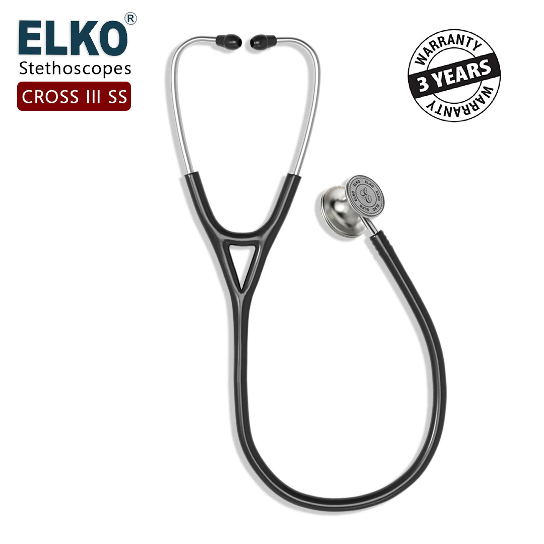 ELKO CROSS III SS Stainless Steel Stethoscope - Natural Steel - Image 14