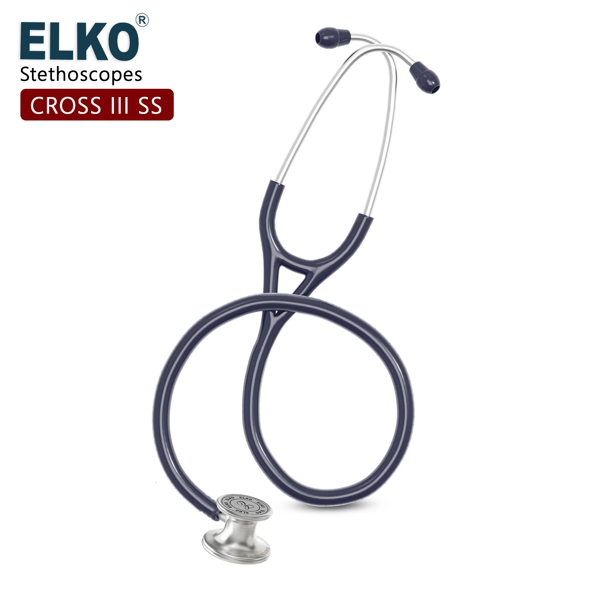 ELKO CROSS III SS Stainless Steel Stethoscope - Natural Steel - Image 17