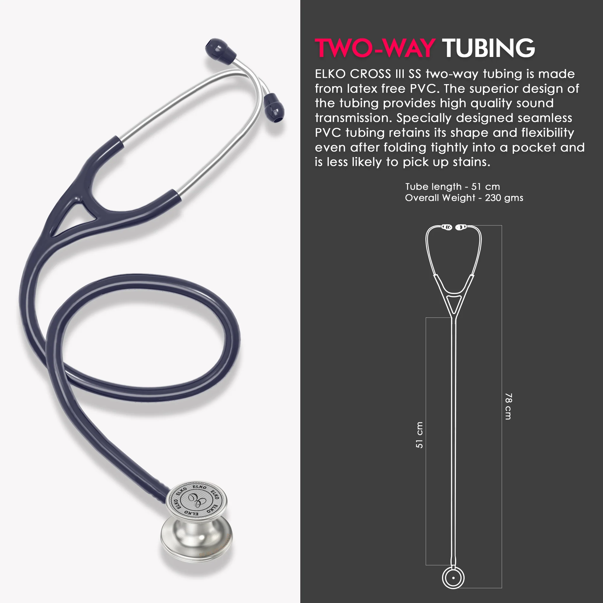 ELKO CROSS III SS Stainless Steel Stethoscope - Natural Steel - Image 20
