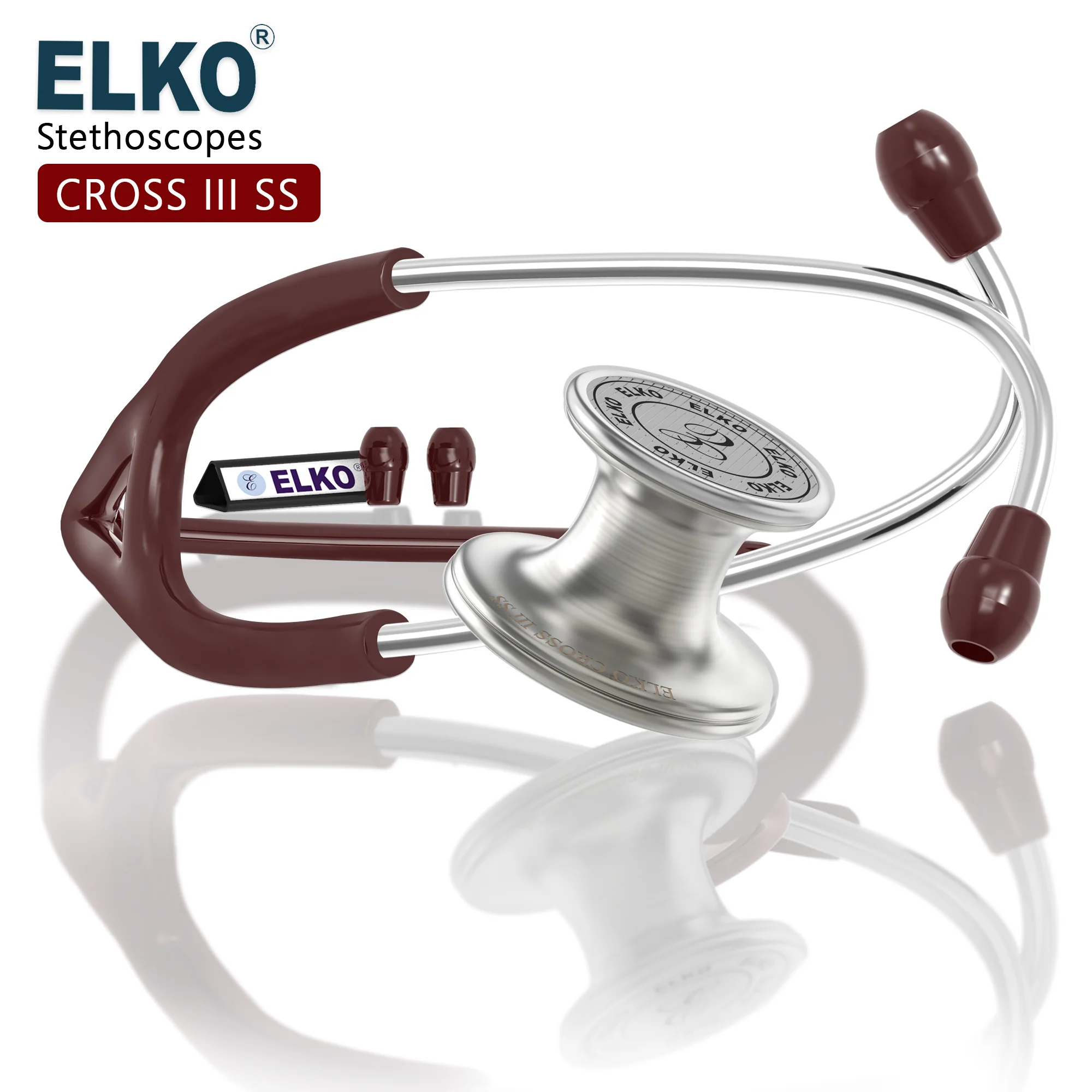 ELKO CROSS III SS Stainless Steel Stethoscope - Natural Steel - Image 23