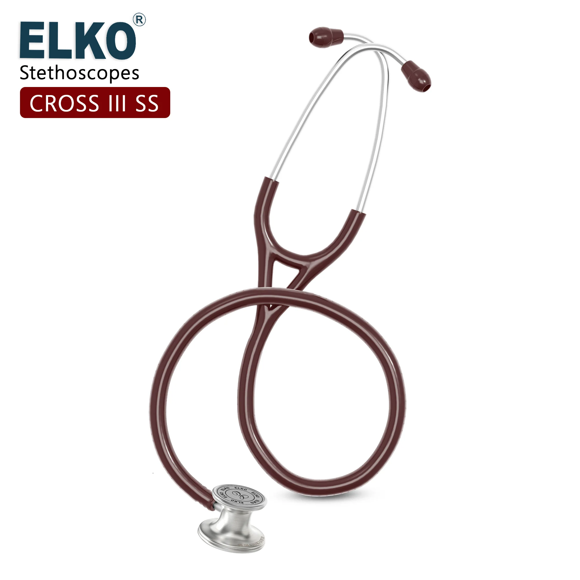 ELKO CROSS III SS Stainless Steel Stethoscope - Natural Steel - Image 24
