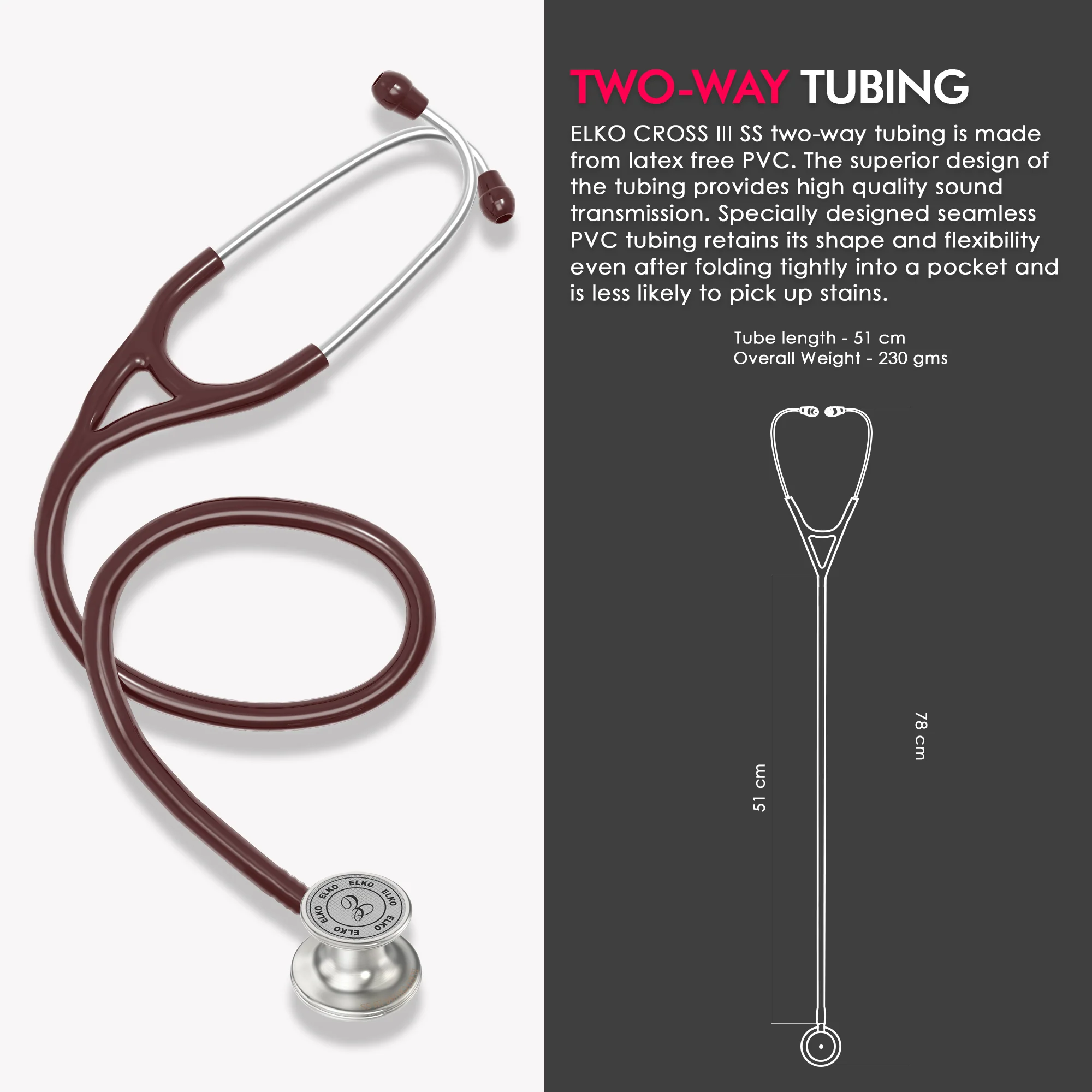 ELKO CROSS III SS Stainless Steel Stethoscope - Natural Steel - Image 27