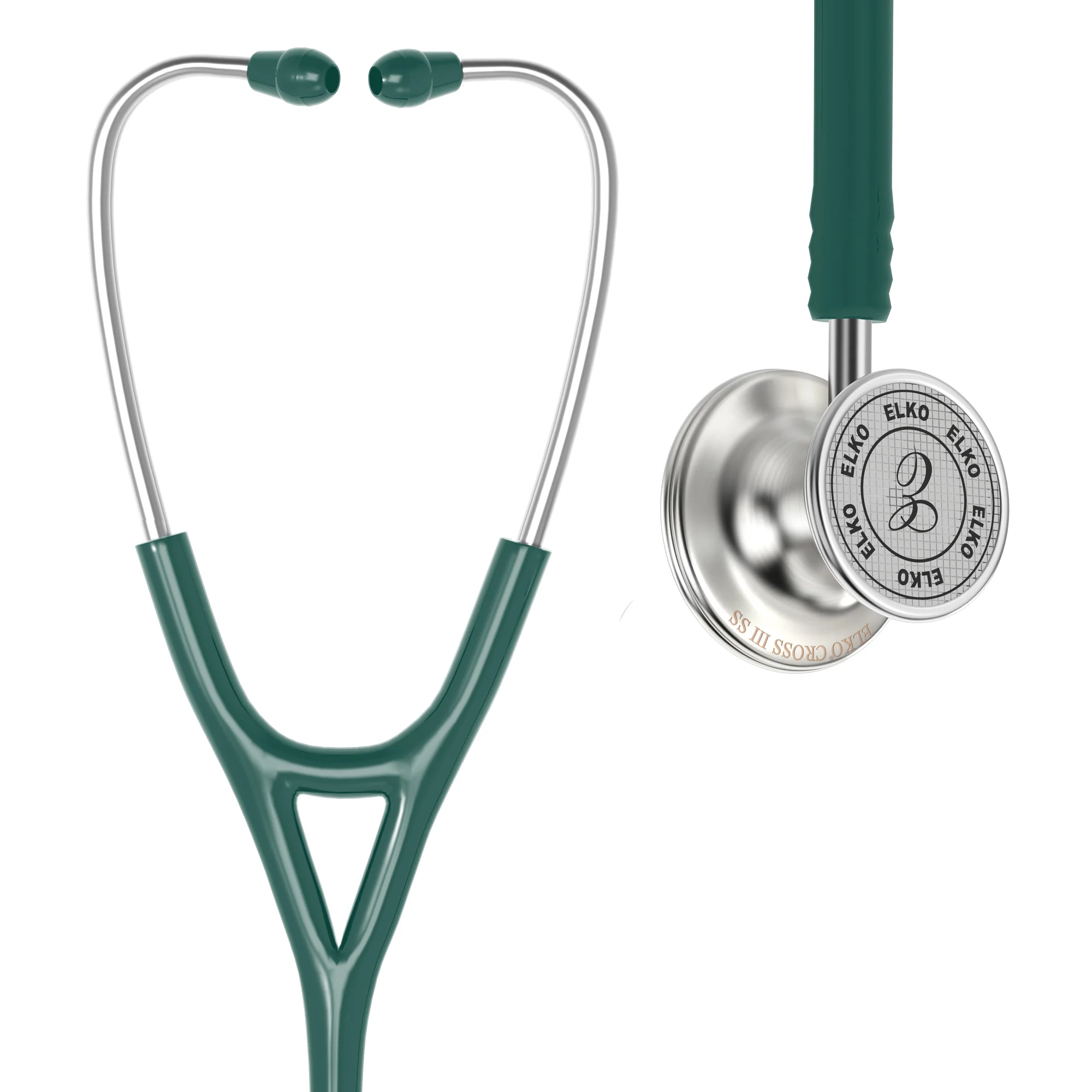 ELKO CROSS III SS Stainless Steel Stethoscope - Natural Steel - Image 29