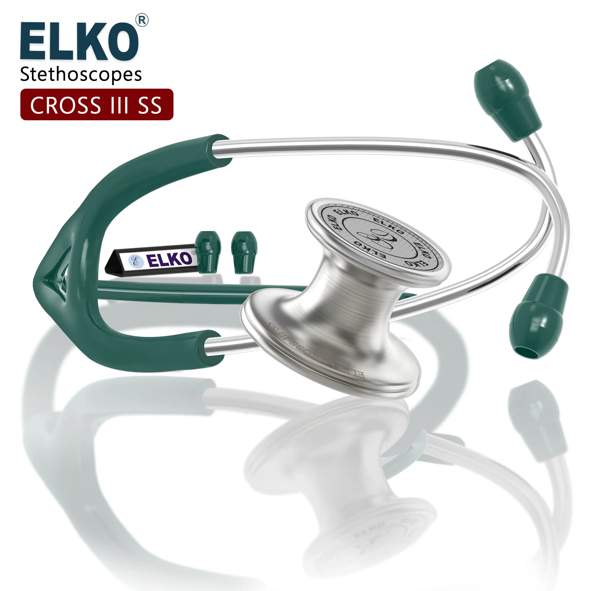 ELKO CROSS III SS Stainless Steel Stethoscope - Natural Steel - Image 30
