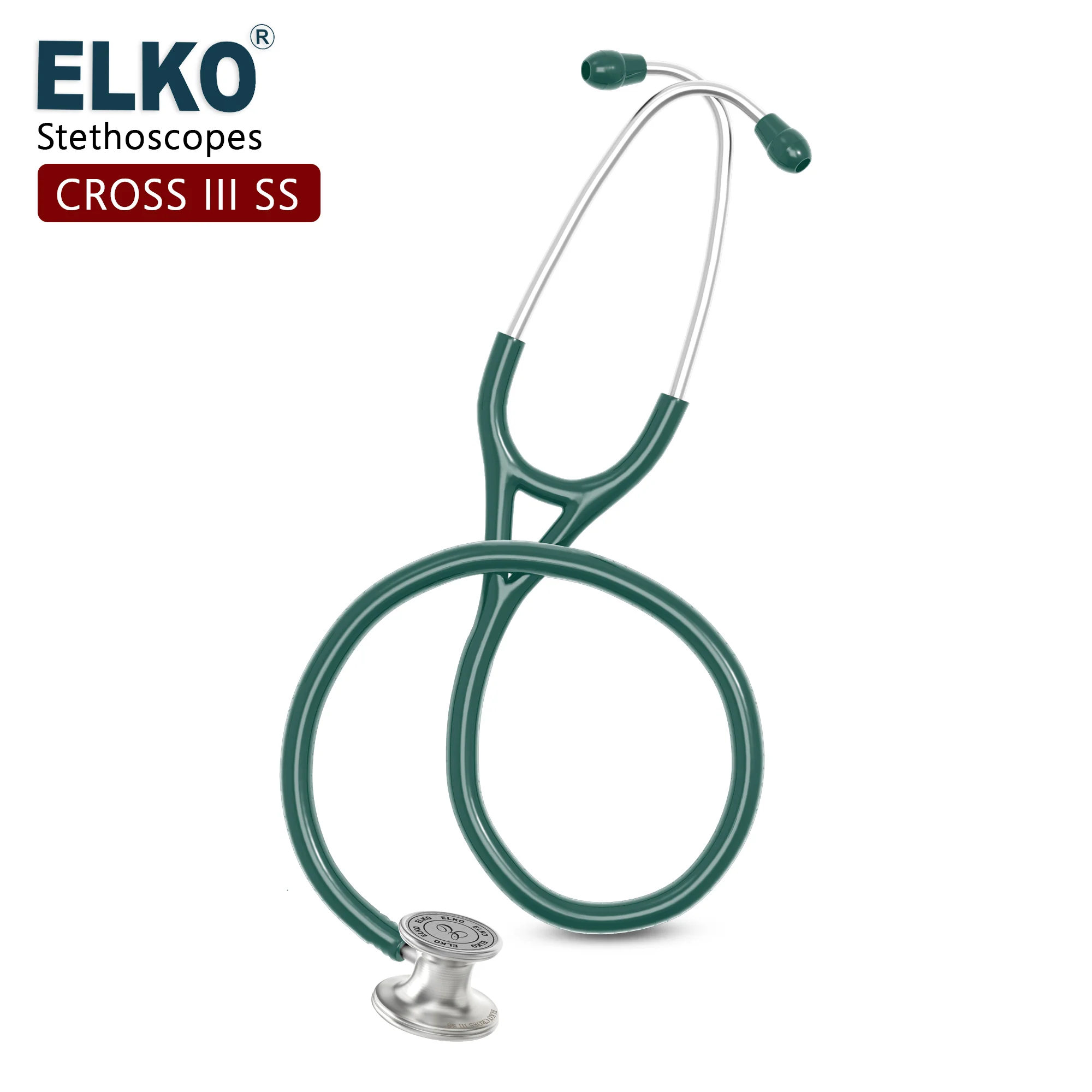ELKO CROSS III SS Stainless Steel Stethoscope - Natural Steel - Image 31