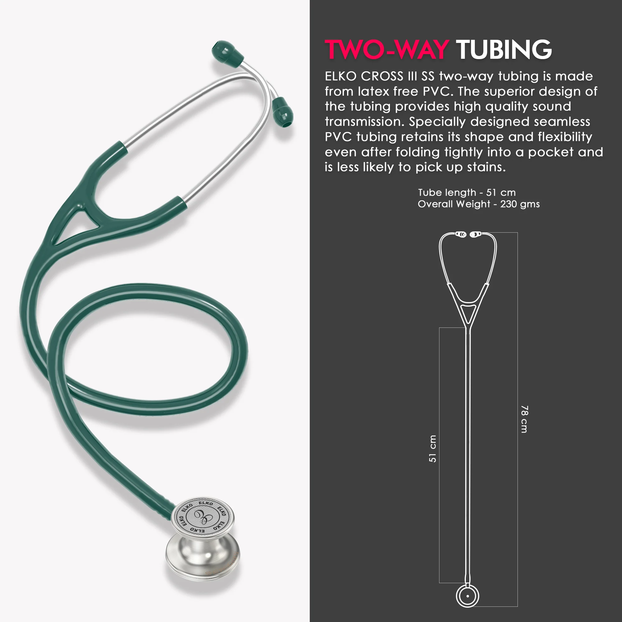 ELKO CROSS III SS Stainless Steel Stethoscope - Natural Steel - Image 34
