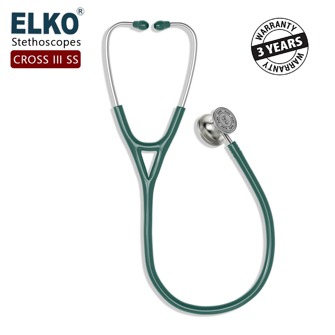 ELKO CROSS III SS Stainless Steel Stethoscope - Natural Steel - Image 35