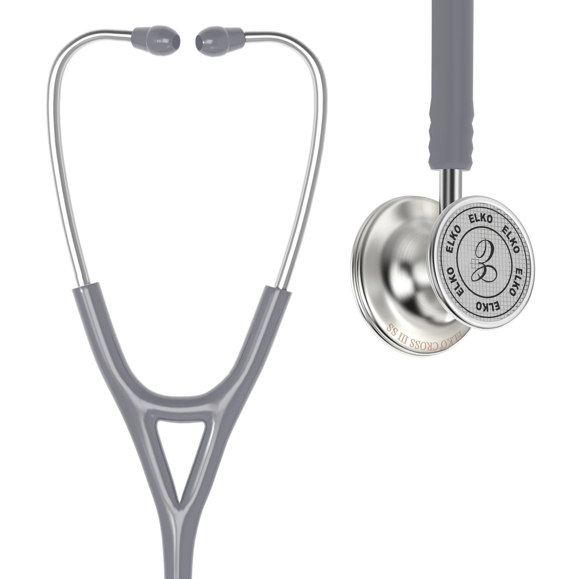 ELKO CROSS III SS Stainless Steel Stethoscope - Natural Steel - Image 36
