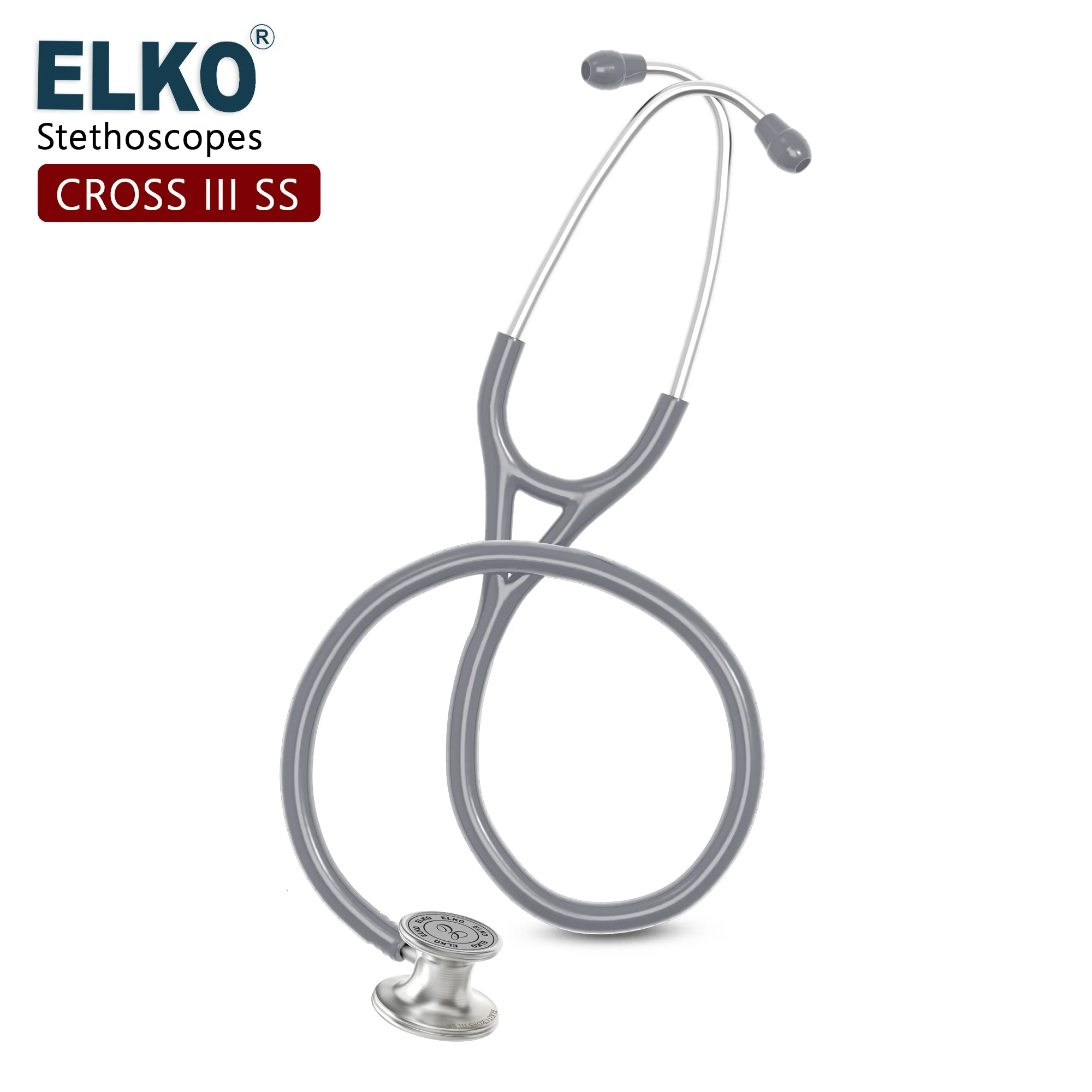 ELKO CROSS III SS Stainless Steel Stethoscope - Natural Steel - Image 38