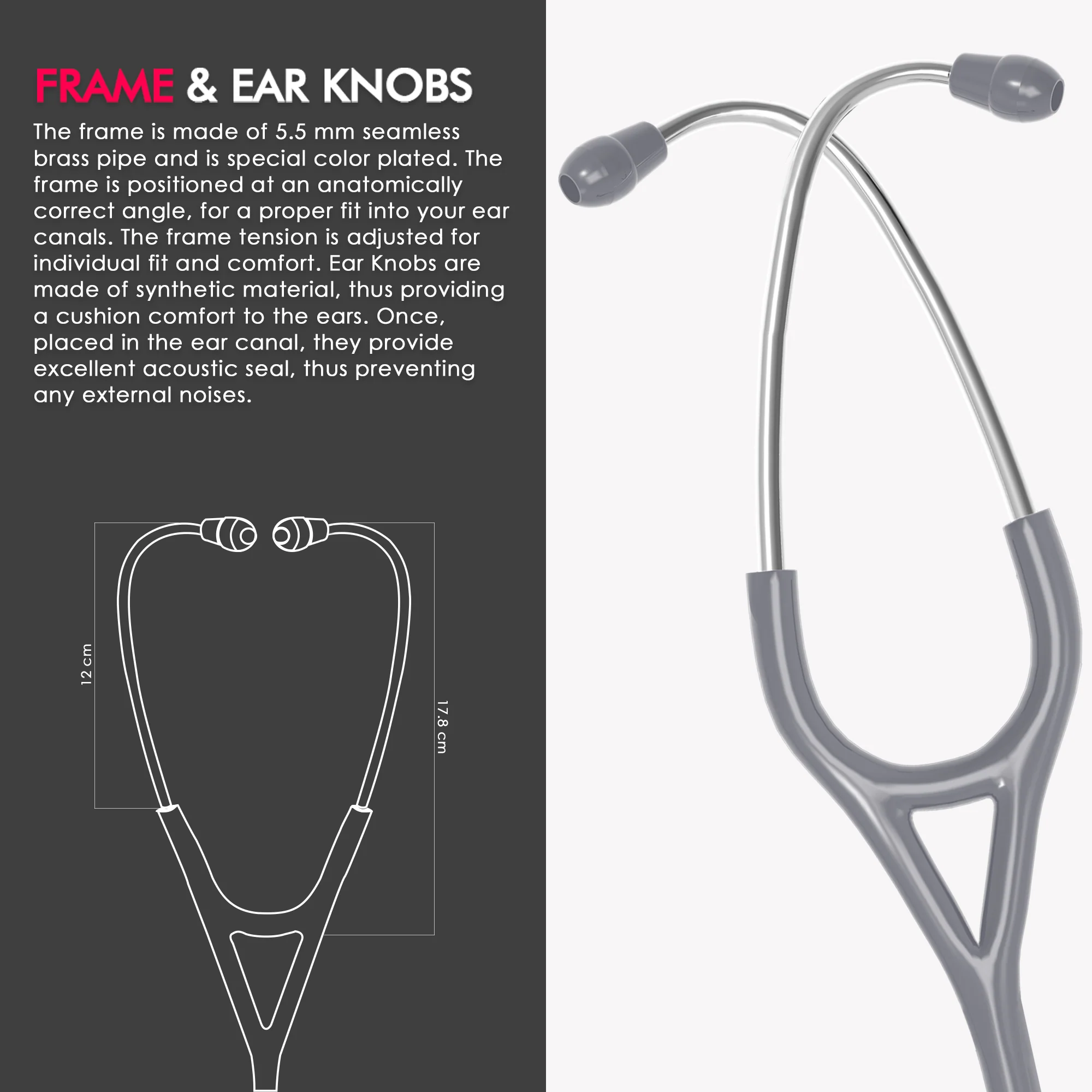 ELKO CROSS III SS Stainless Steel Stethoscope - Natural Steel - Image 39