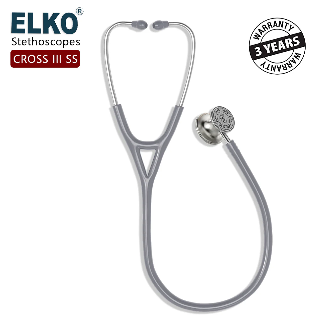 ELKO CROSS III SS Stainless Steel Stethoscope - Natural Steel - Image 42