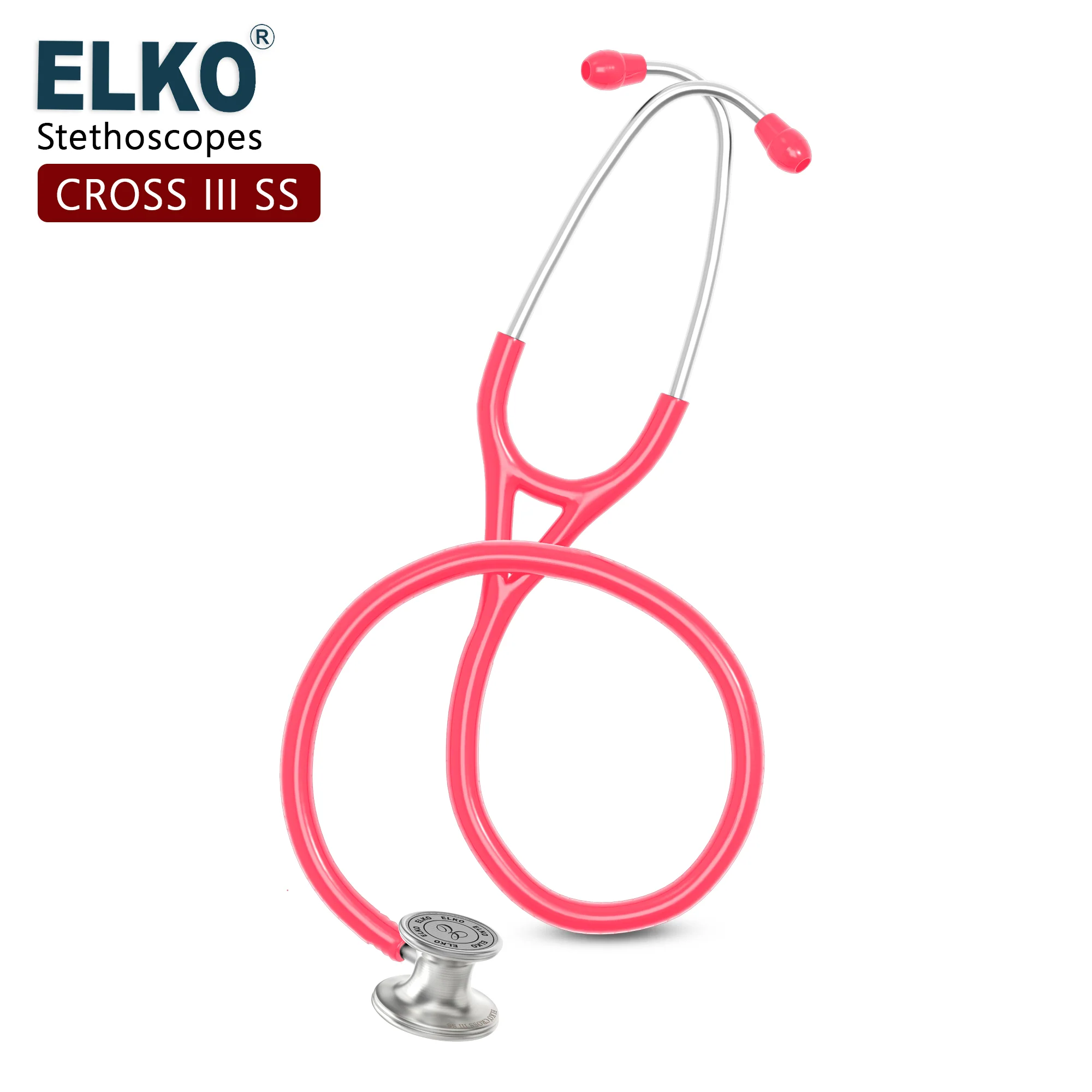 ELKO CROSS III SS Stainless Steel Stethoscope - Natural Steel - Image 45