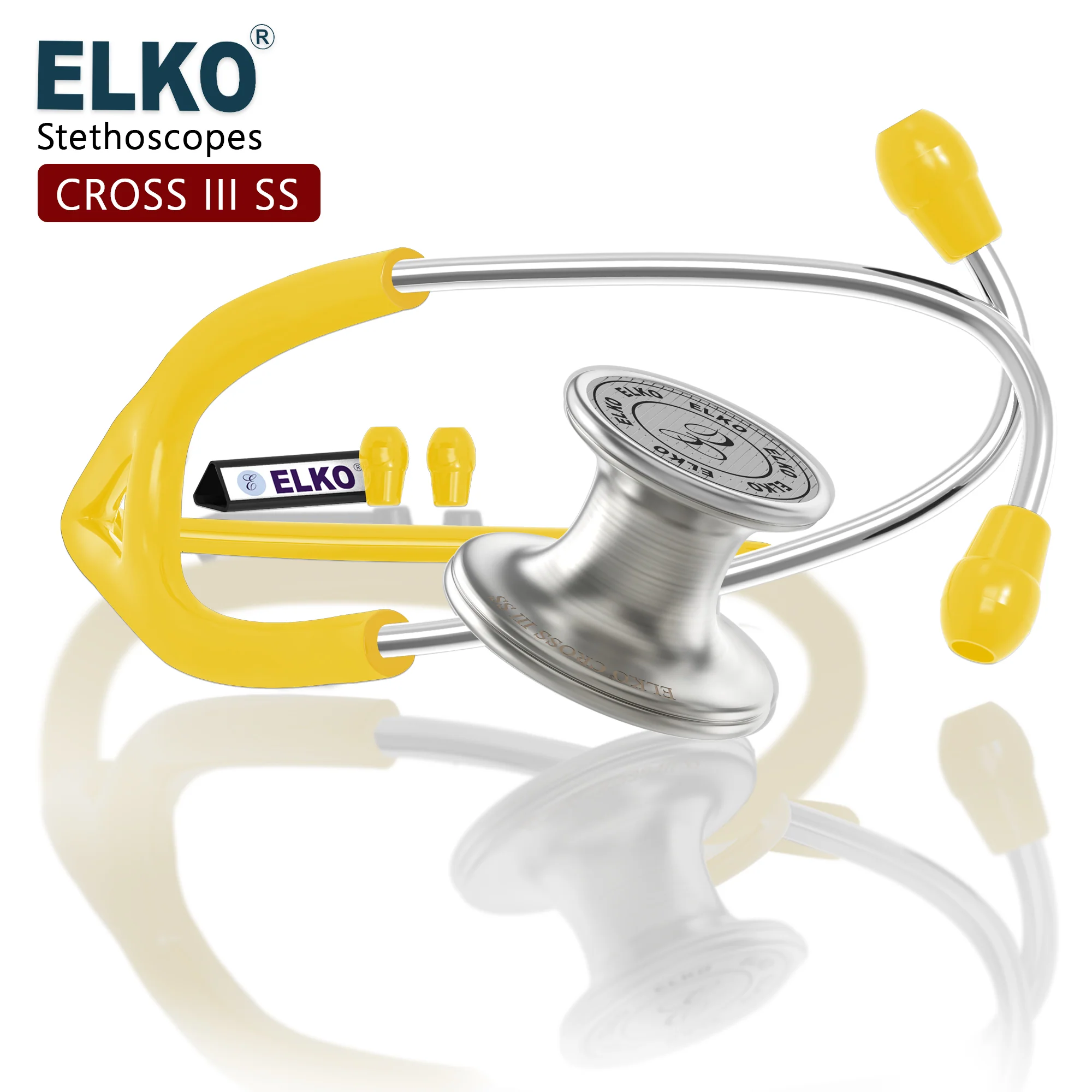ELKO CROSS III SS Stainless Steel Stethoscope - Natural Steel - Image 51