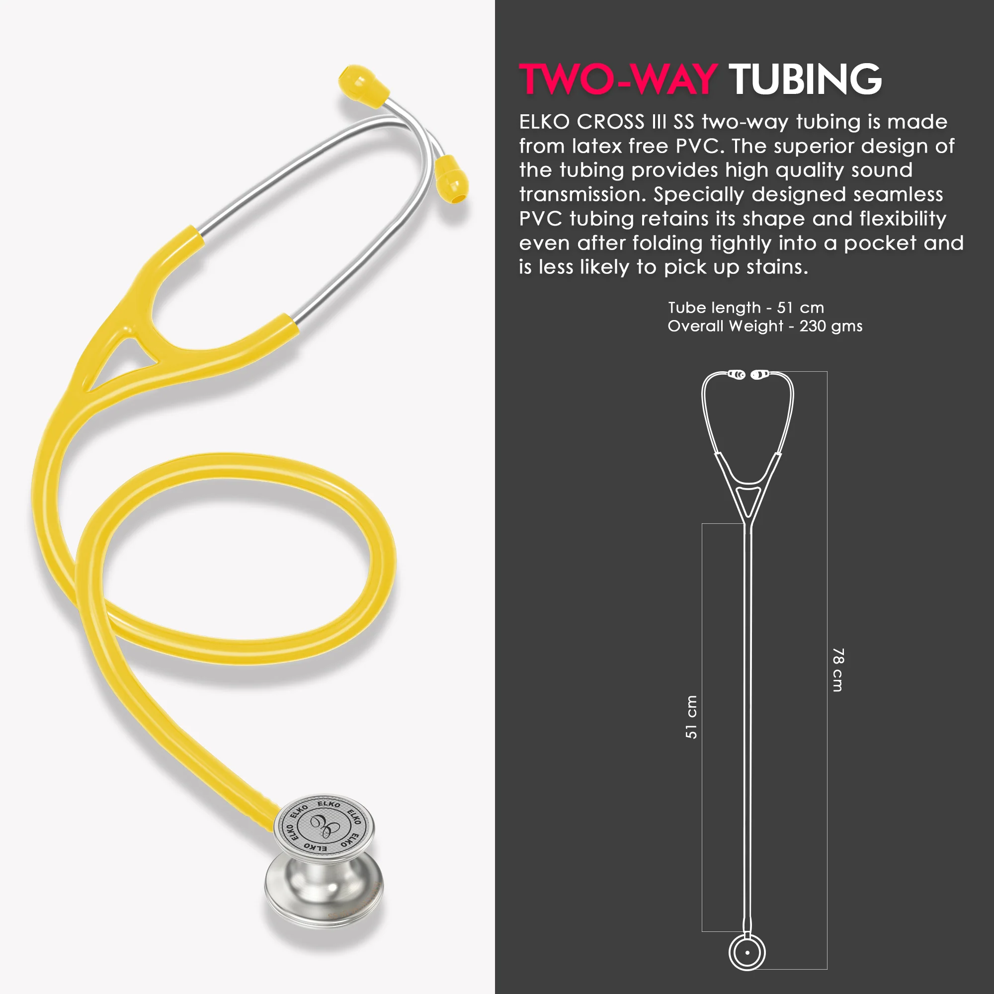 ELKO CROSS III SS Stainless Steel Stethoscope - Natural Steel - Image 56
